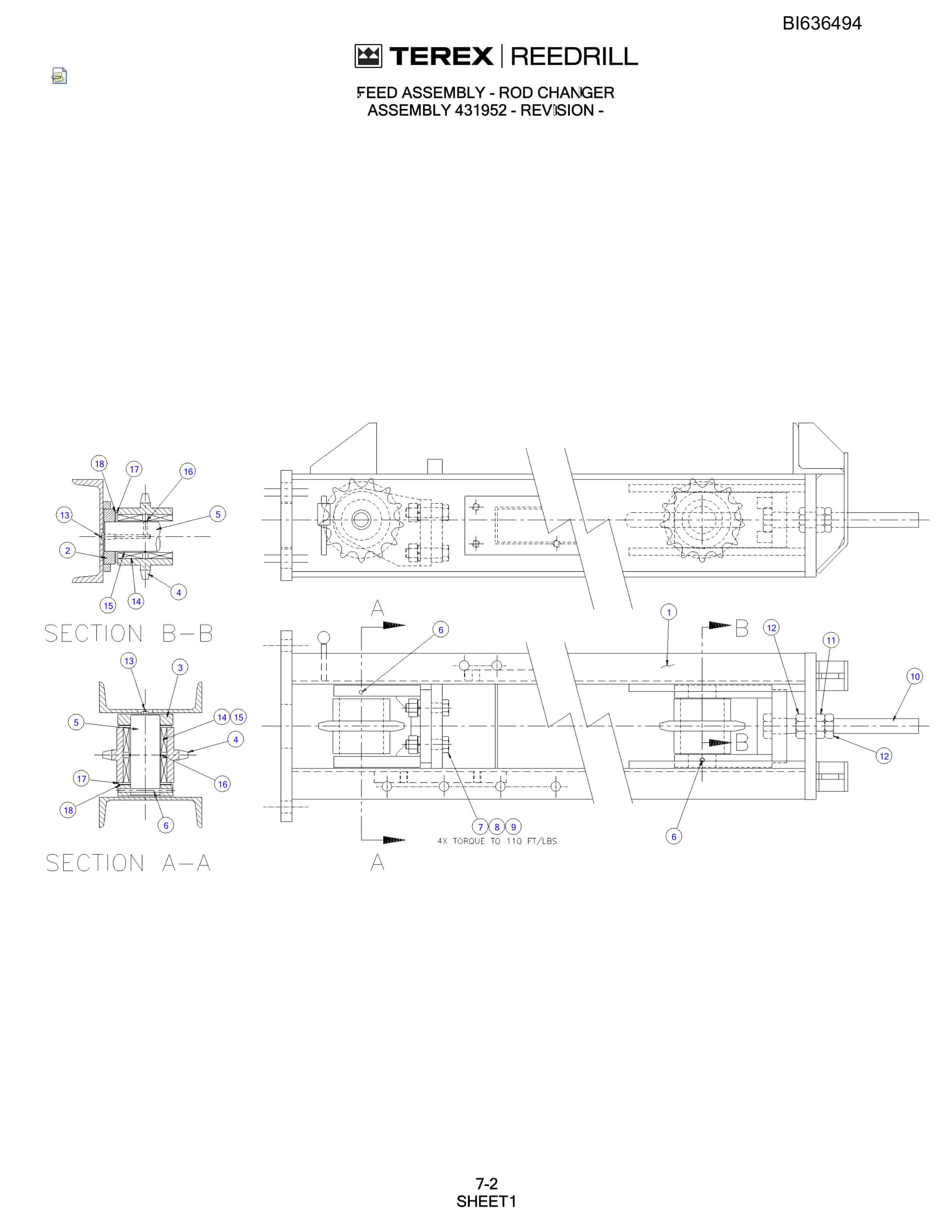 Bucyrus R20C-45 Parts Catalog BI636494-3