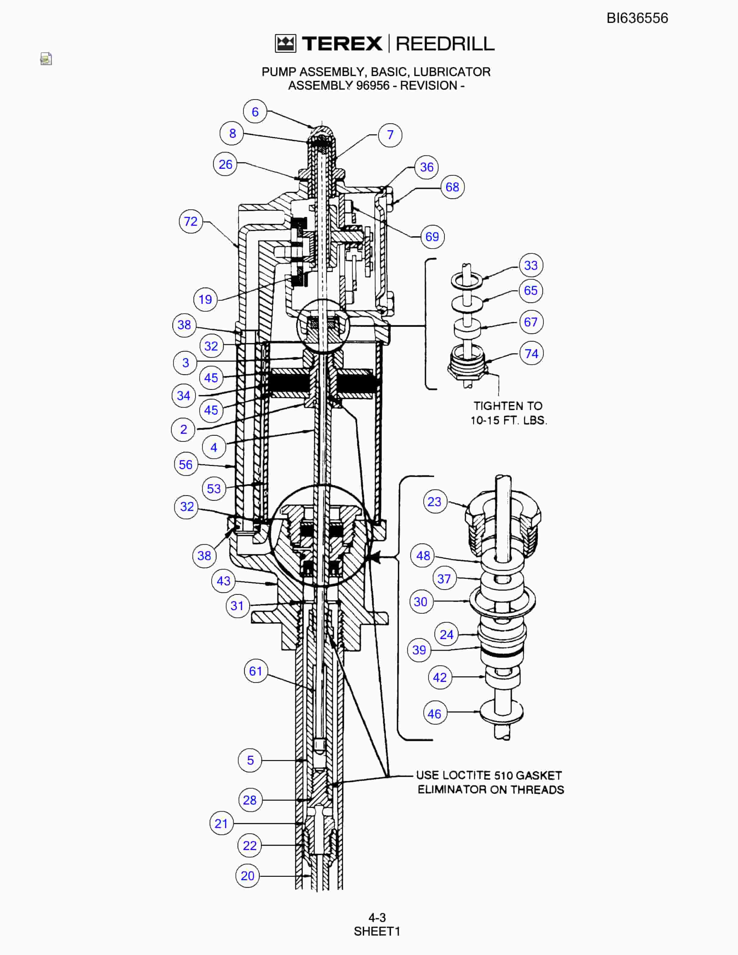 Bucyrus R20C Hydra-Trac Self-Contained Hydraulic Track Drills Parts Catalog BI636556-2