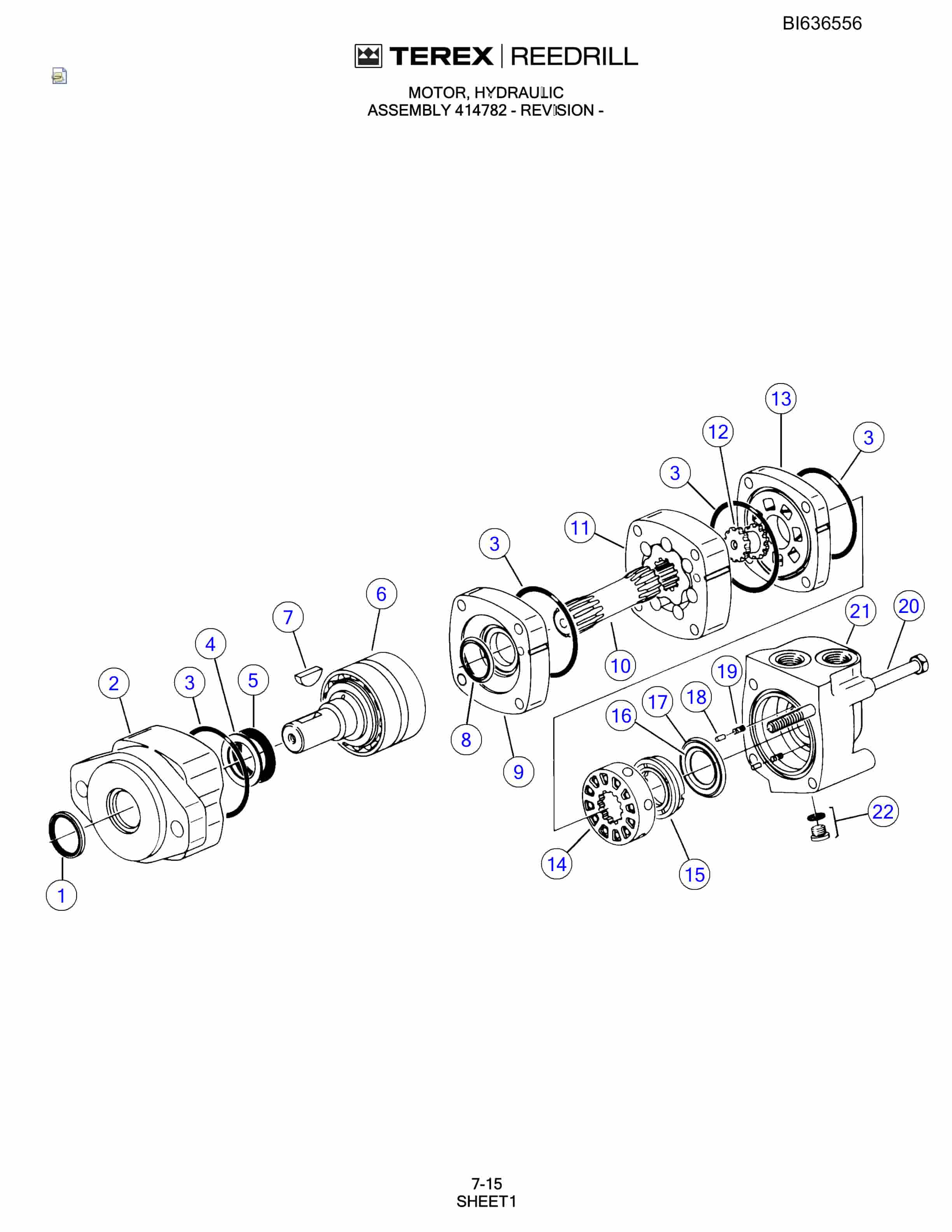 Bucyrus R20C Hydra-Trac Self-Contained Hydraulic Track Drills Parts Catalog BI636556-4