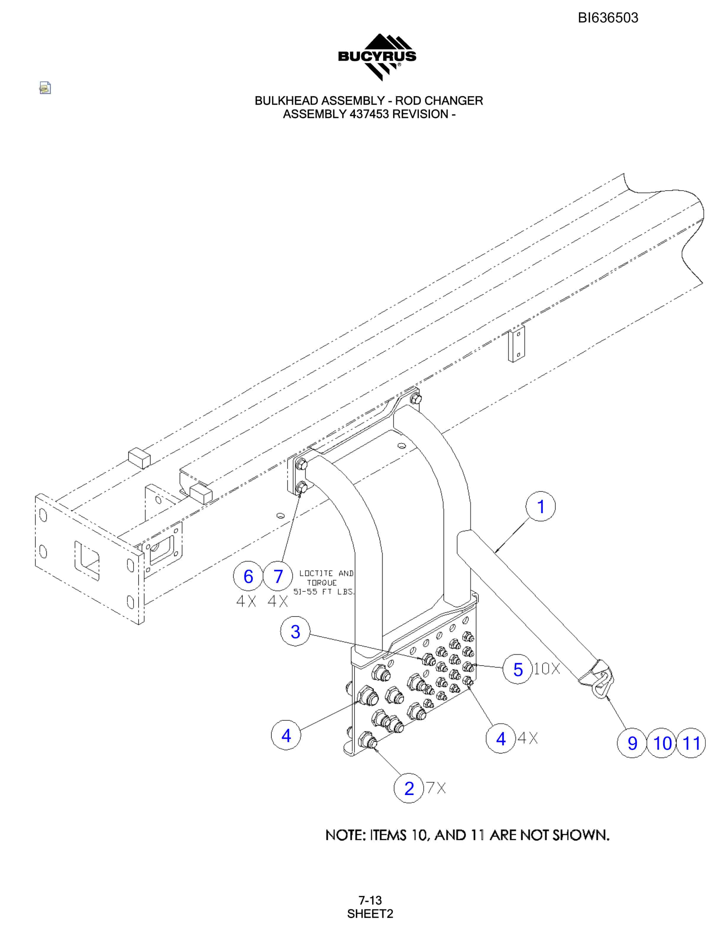 Bucyrus R20C Hydraulic Track Drill Parts Manual BI636503-4