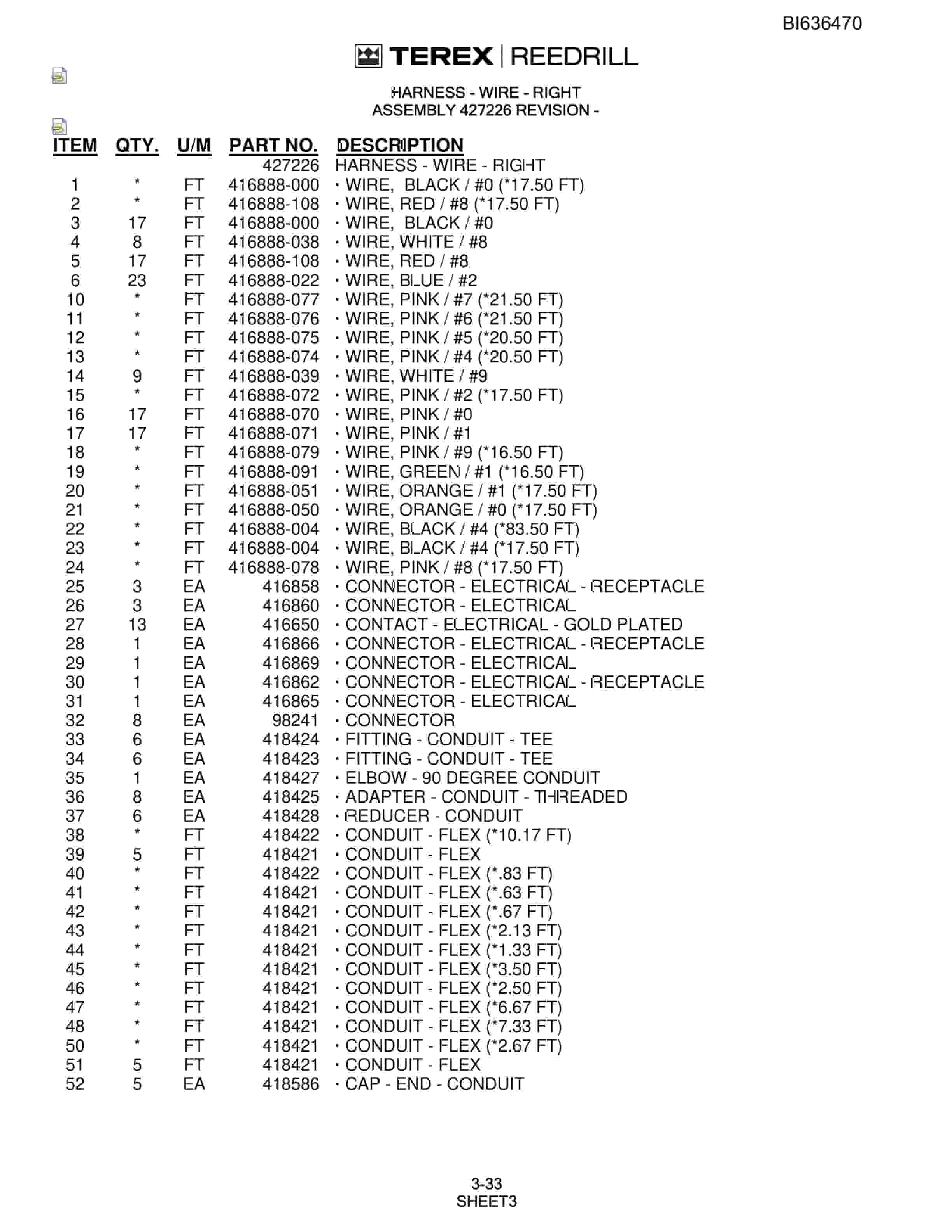 Bucyrus R20T-45 Parts Catalog BI636470-2