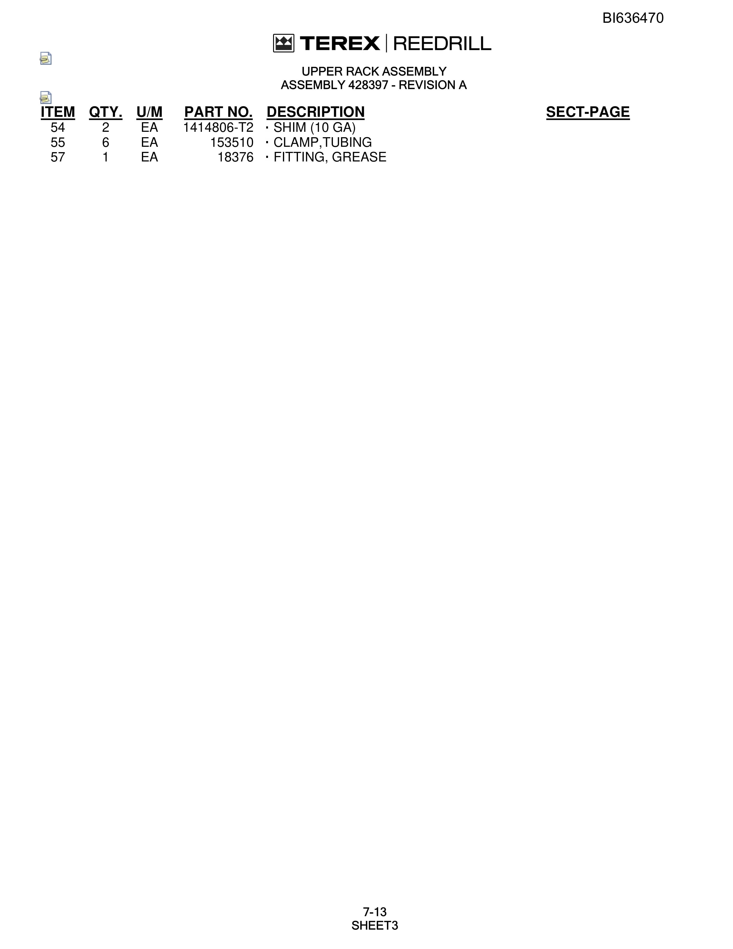 Bucyrus R20T-45 Parts Catalog BI636470-4