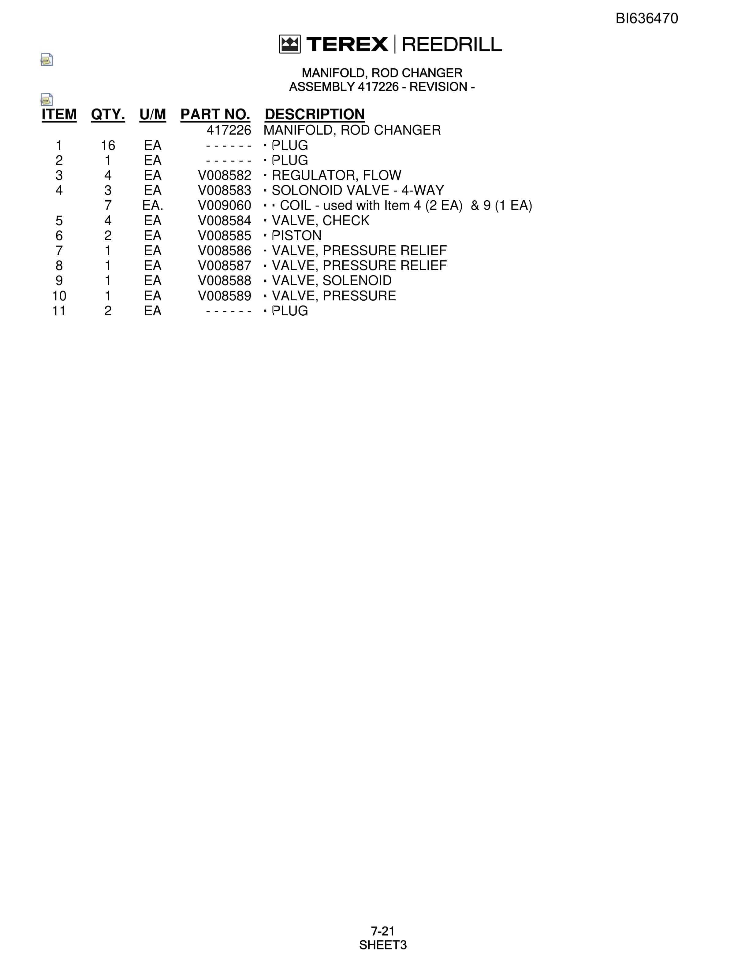 Bucyrus R20T-45 Parts Catalog BI636470-5