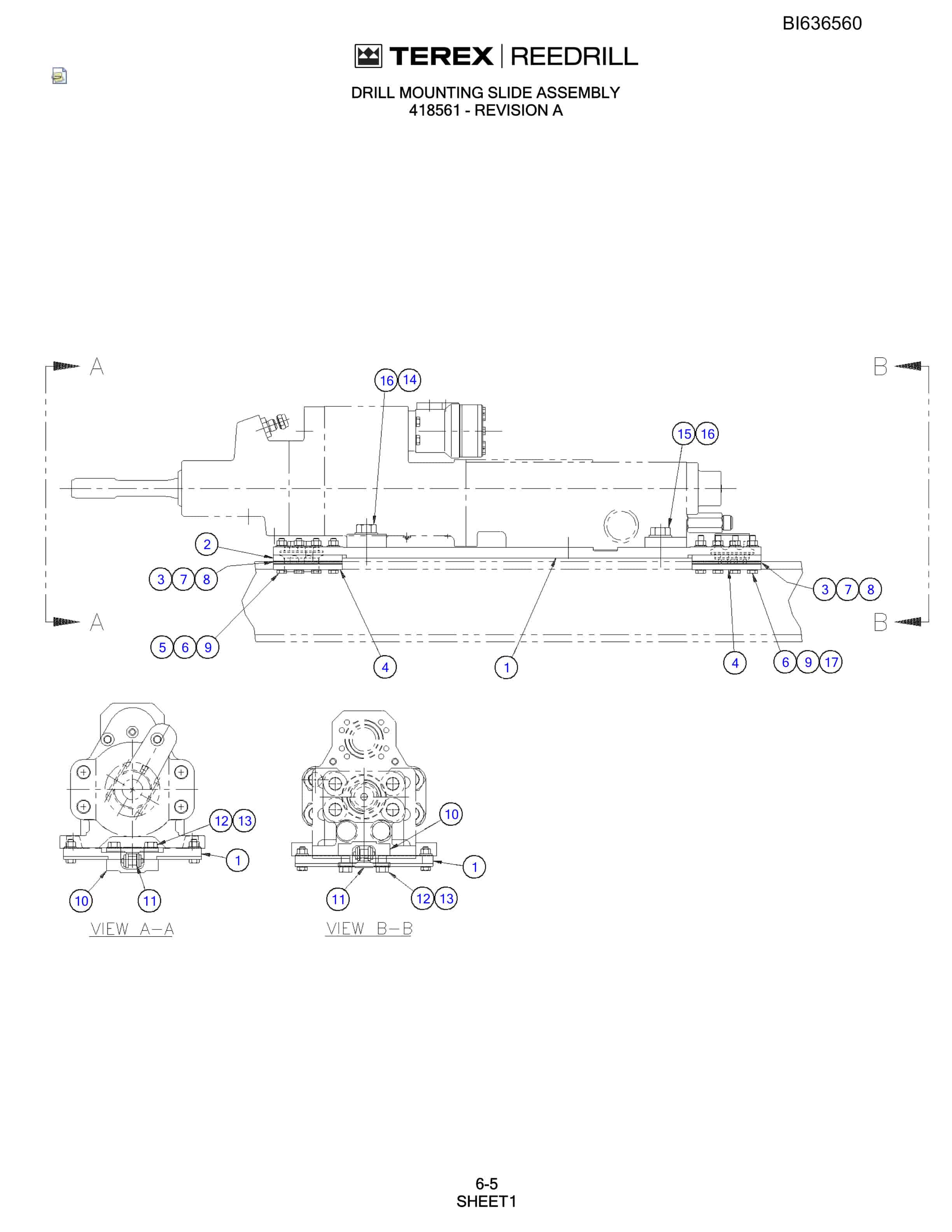 Bucyrus R20T-45 Parts Catalog BI636560-3