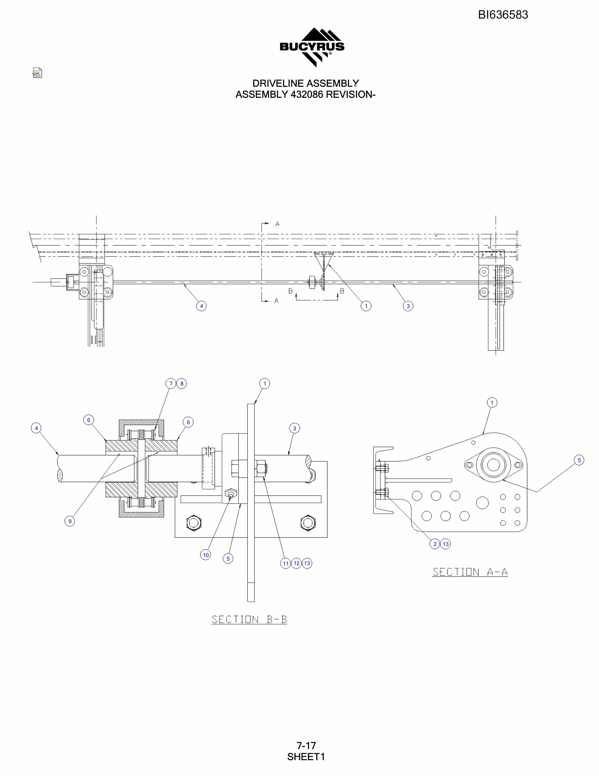 Bucyrus R20T Hydraulic Track Drill Parts Manual BI636583-5