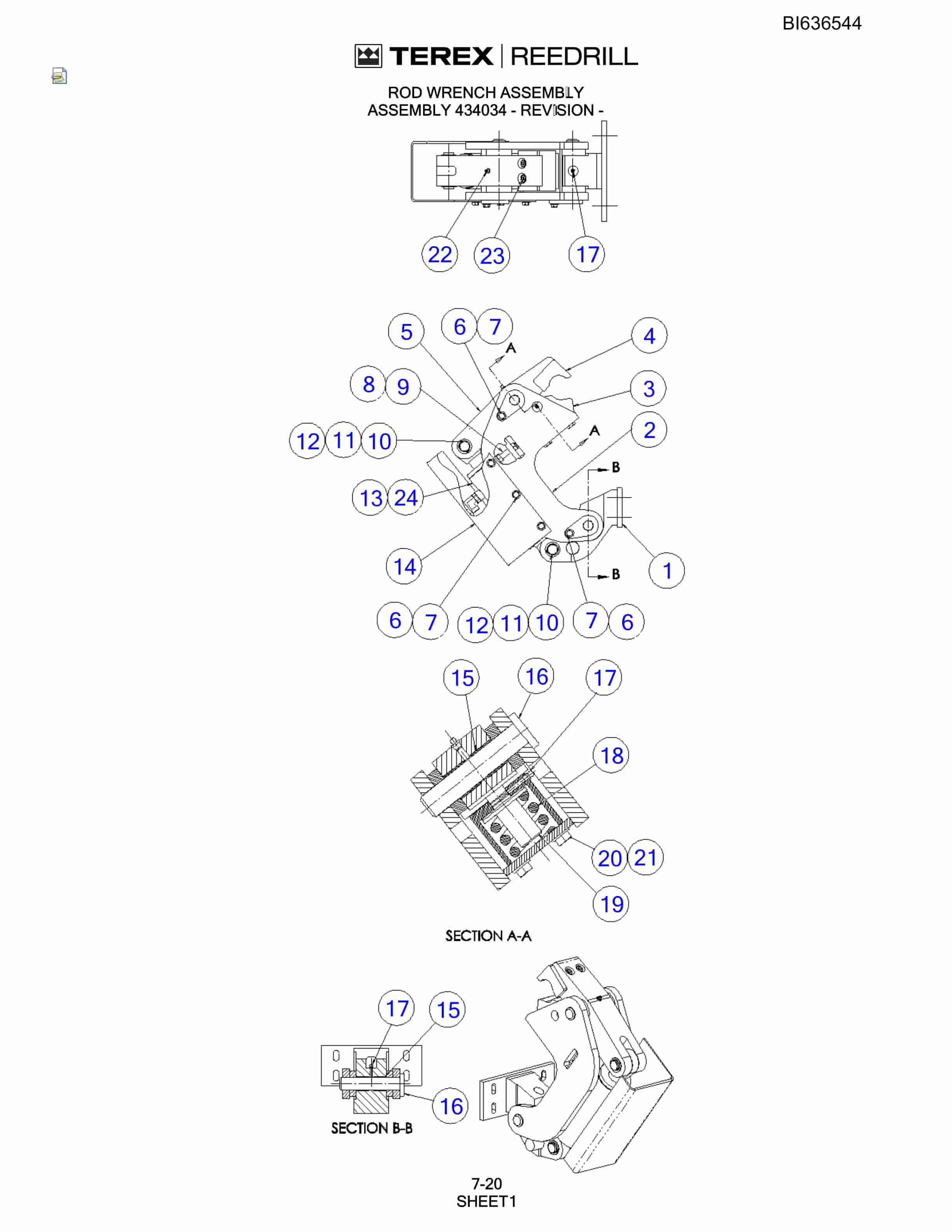 Bucyrus R30C Hydra-Trac Self-Contained Hydraulic Track Drills Parts Catalog BI636544-3
