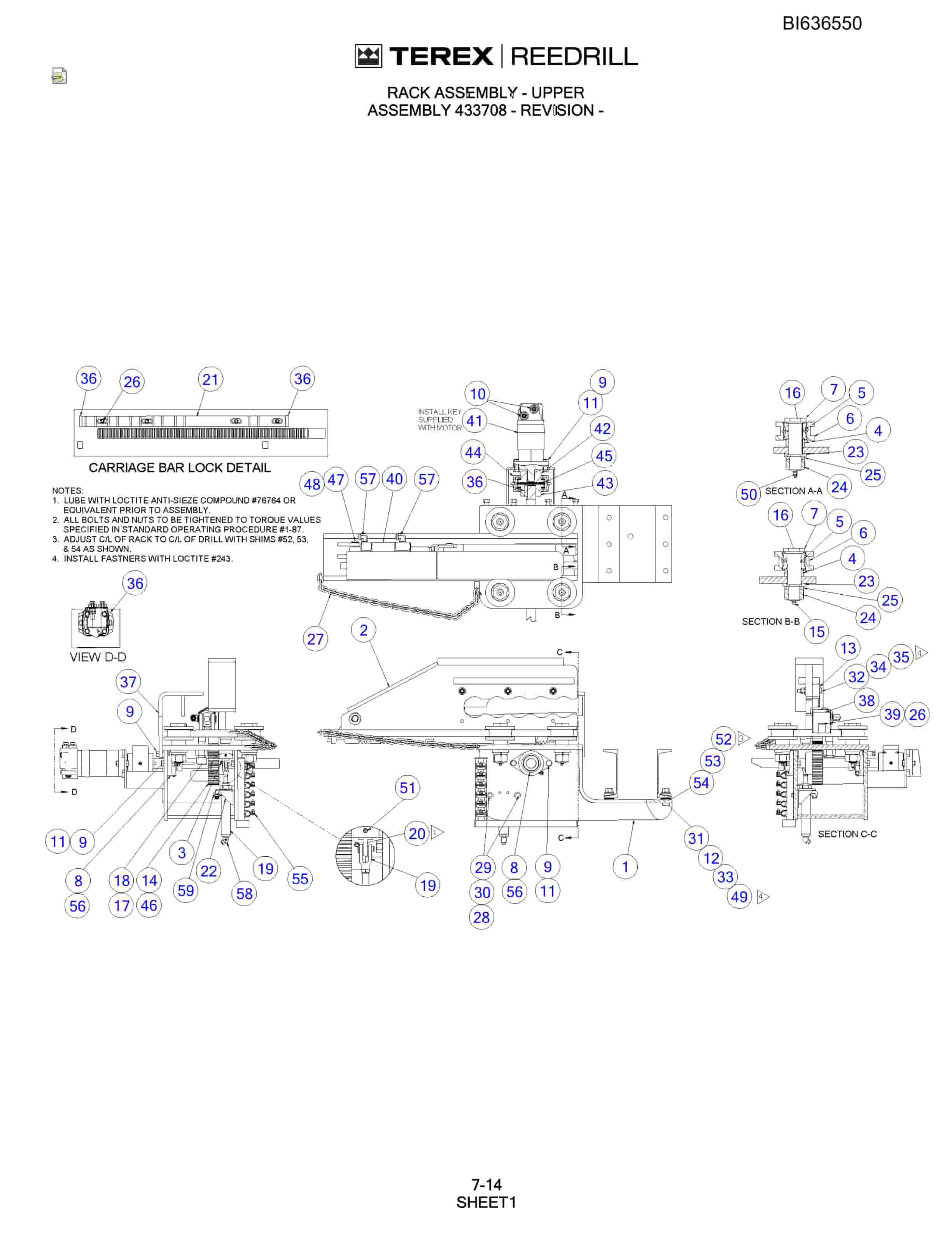 Bucyrus R30C Hydra-Trac Self-Contained Hydraulic Track Drills Parts Catalog BI636550-3