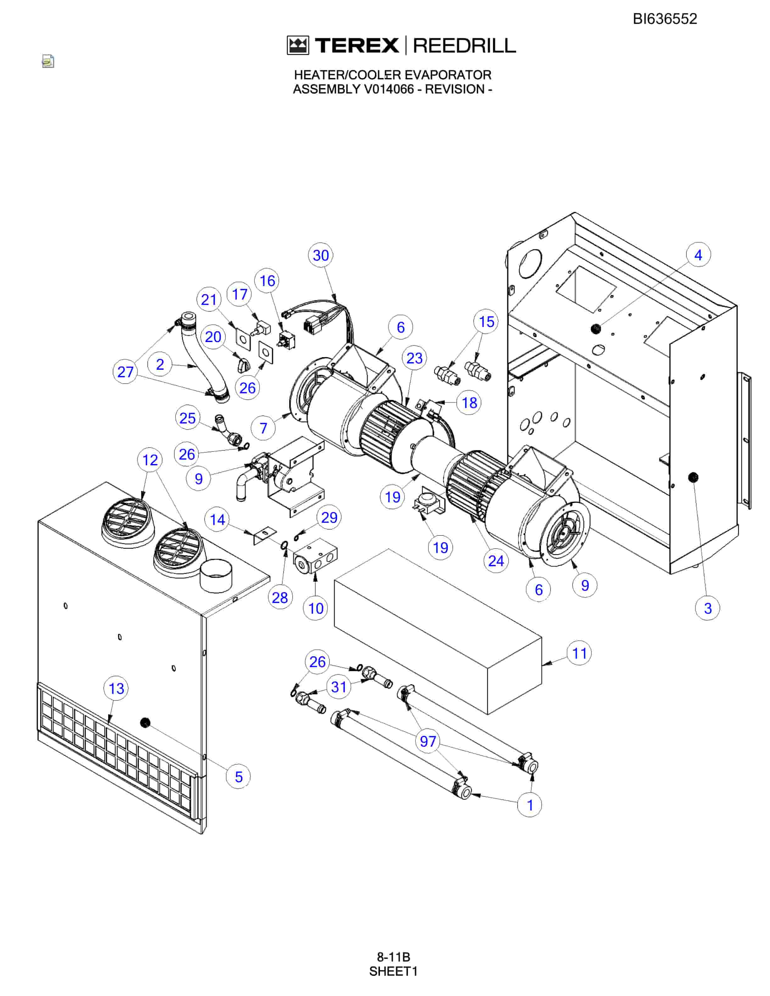 Bucyrus R30C Hydra-Trac Self-Contained Hydraulic Track Drills Parts Catalog BI636552-5