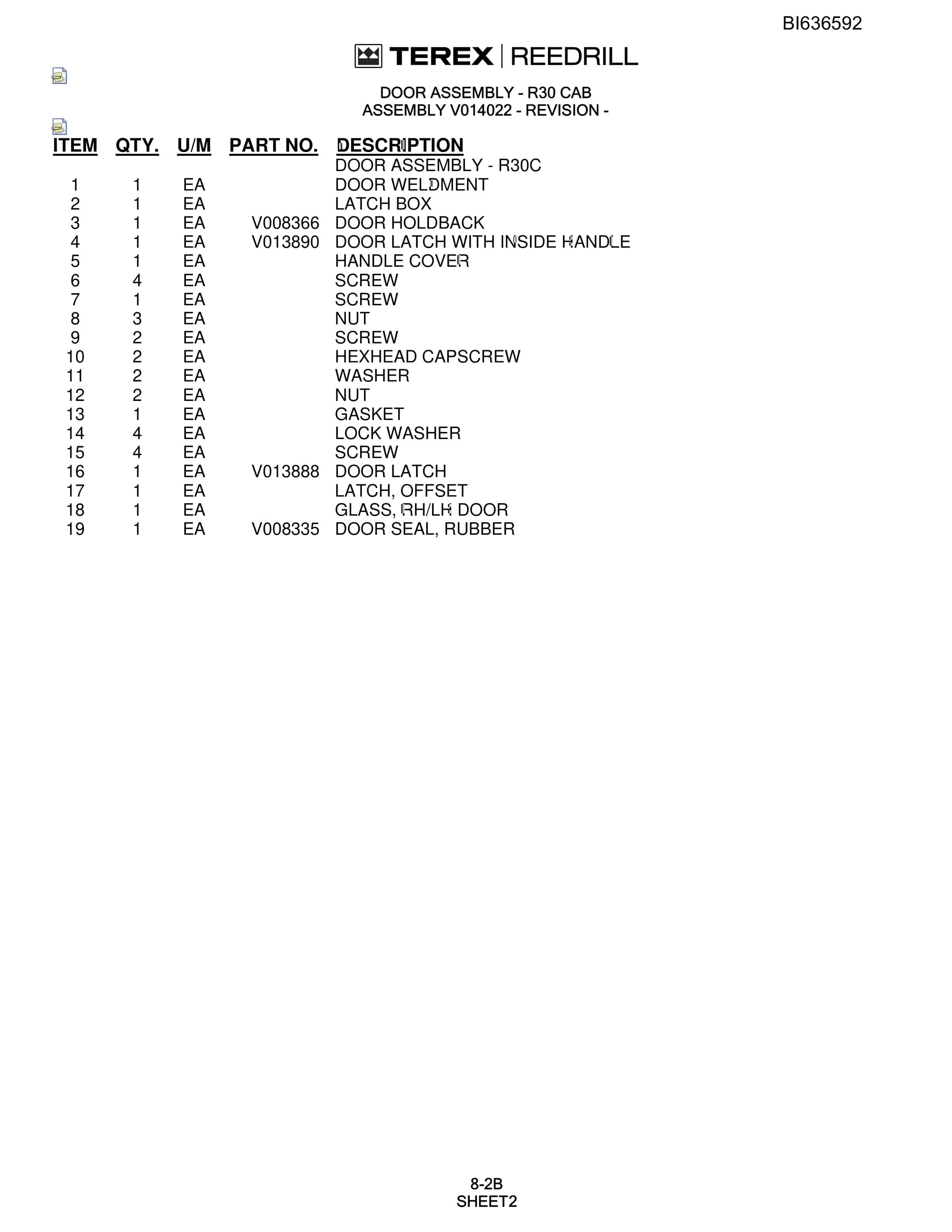 Bucyrus R30C Hydra-Trac Self-Contained Hydraulic Track Drills Parts Catalog BI636592-4