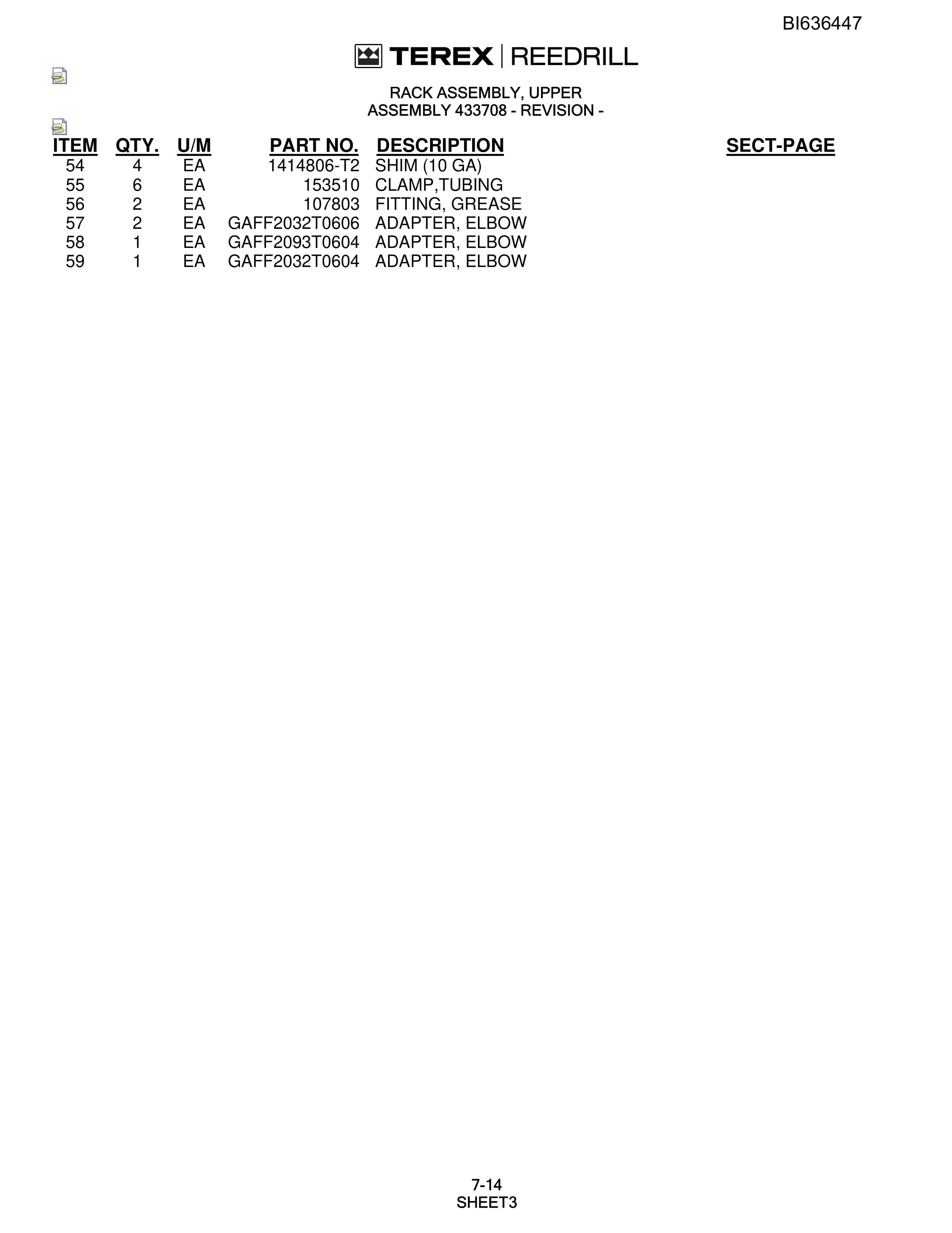 Bucyrus R30C Hydraulic Track Drill Parts Catalog BI636447-3