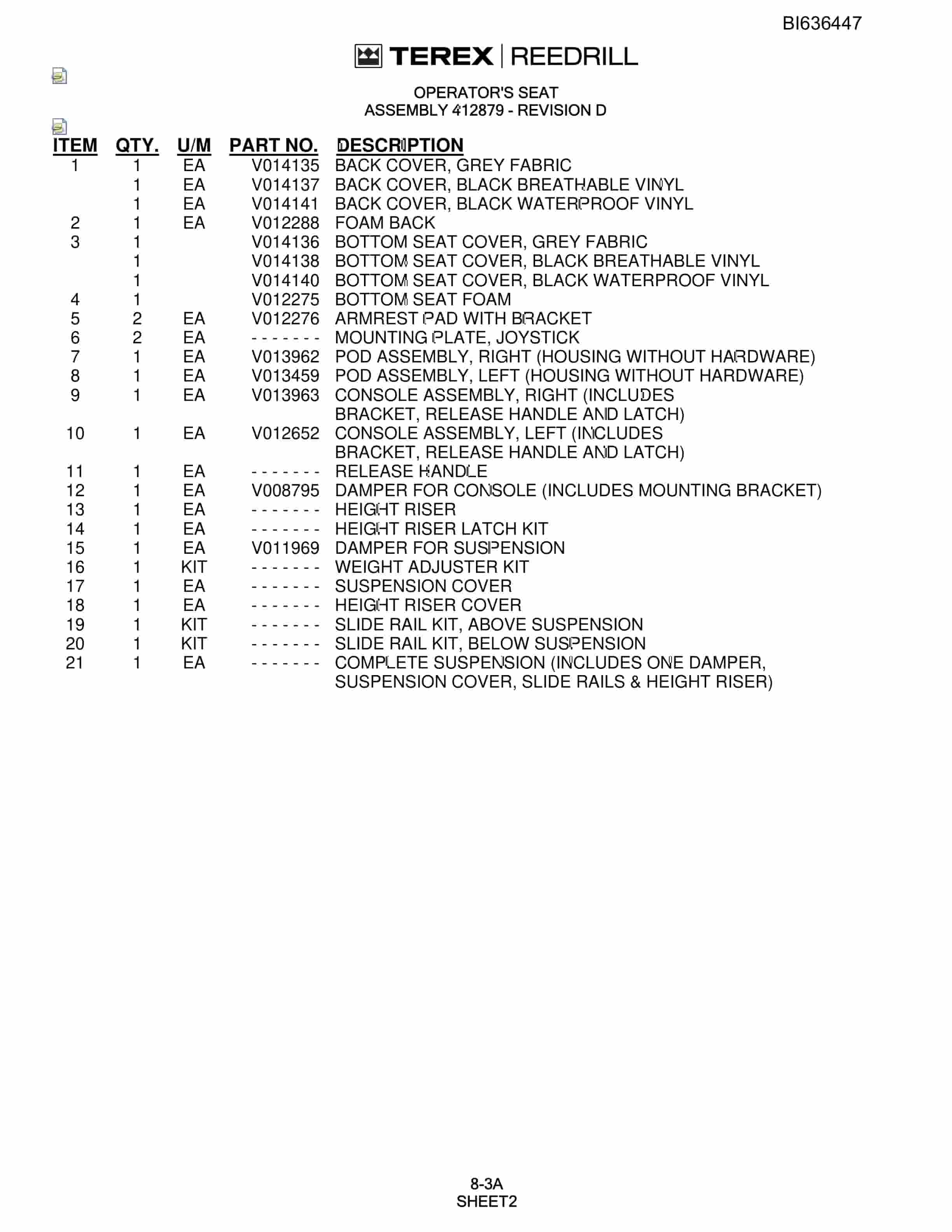 Bucyrus R30C Hydraulic Track Drill Parts Catalog BI636447-4