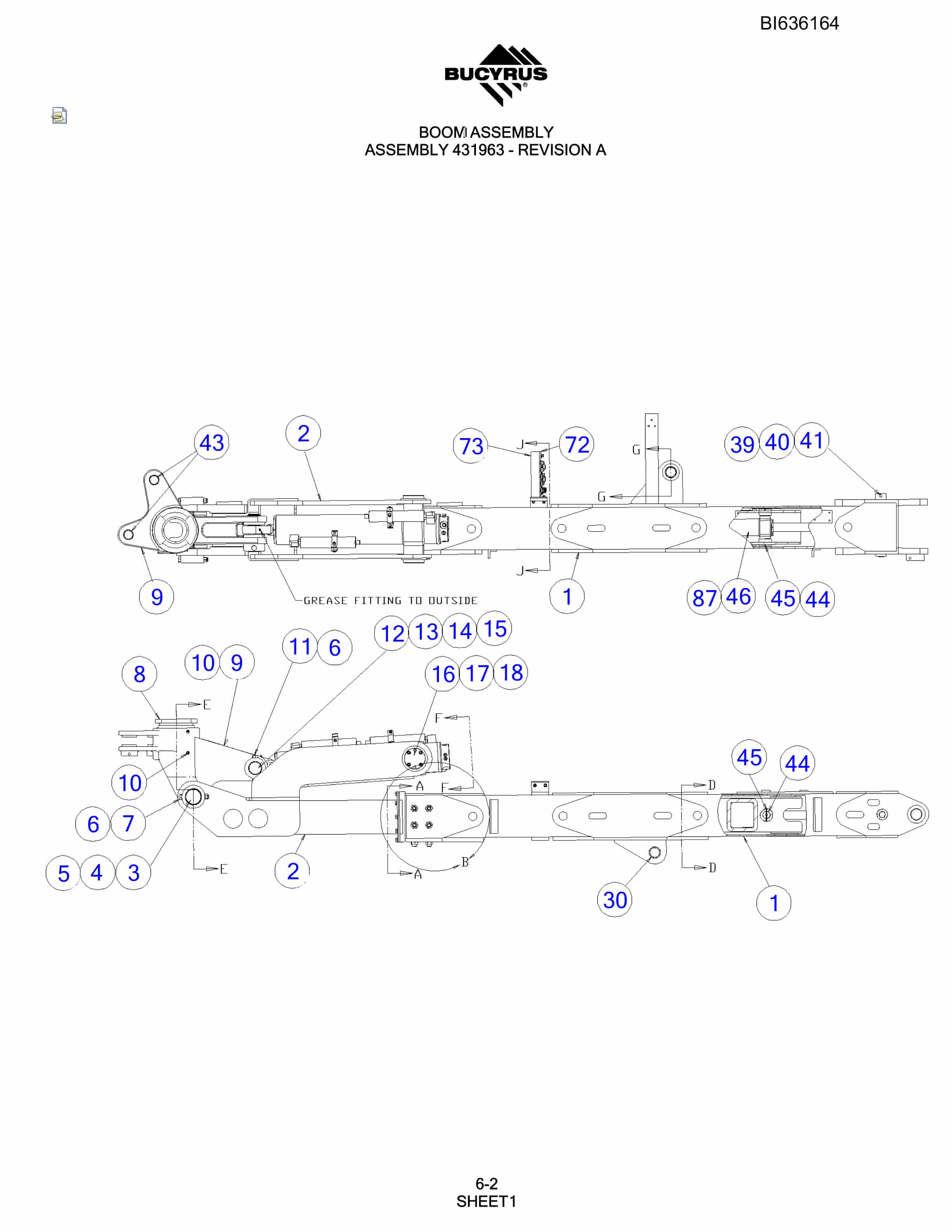 Bucyrus R30C Hydraulic Track Drill Parts Manual BI636164-2