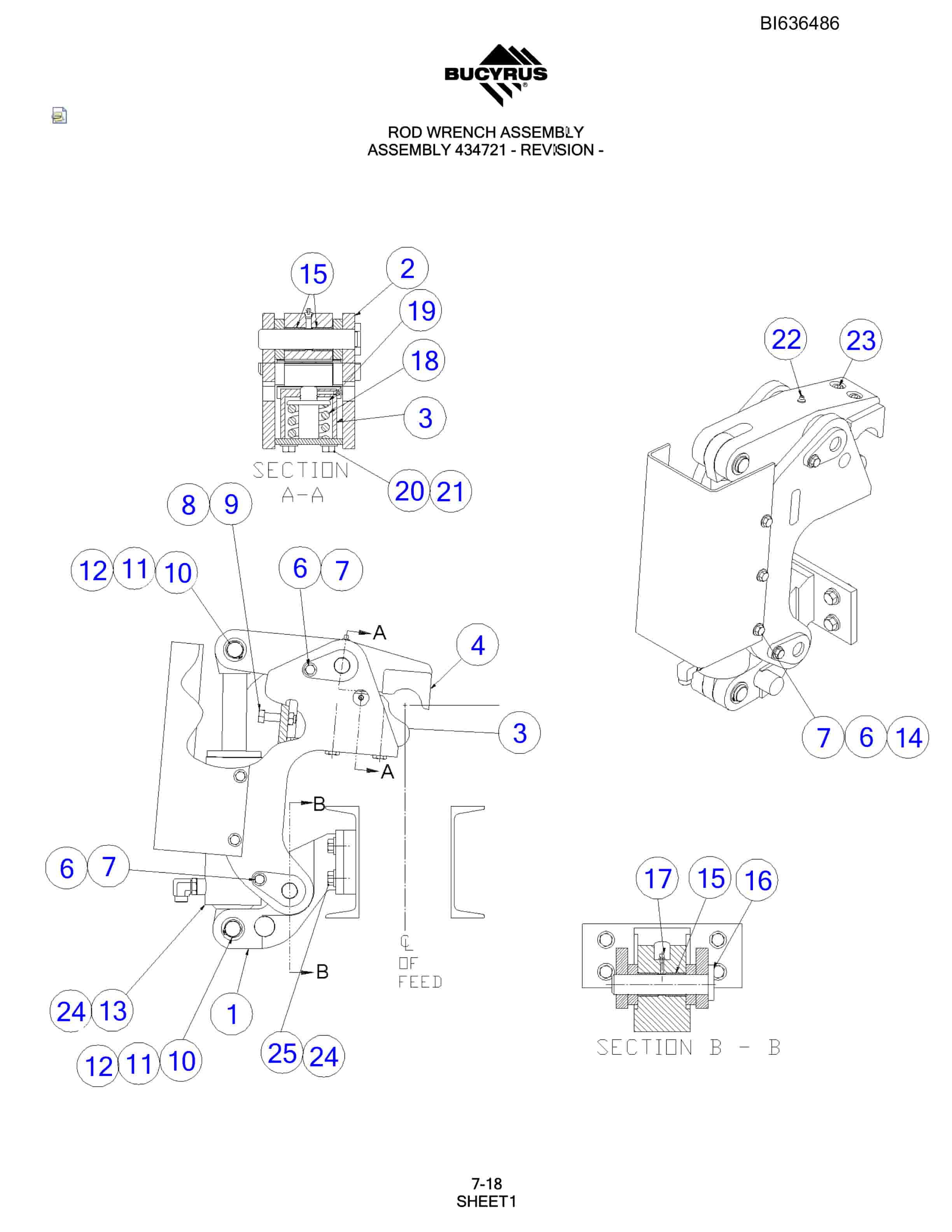 Bucyrus R30C Hydraulic Track Drill Parts Manual BI636486-3