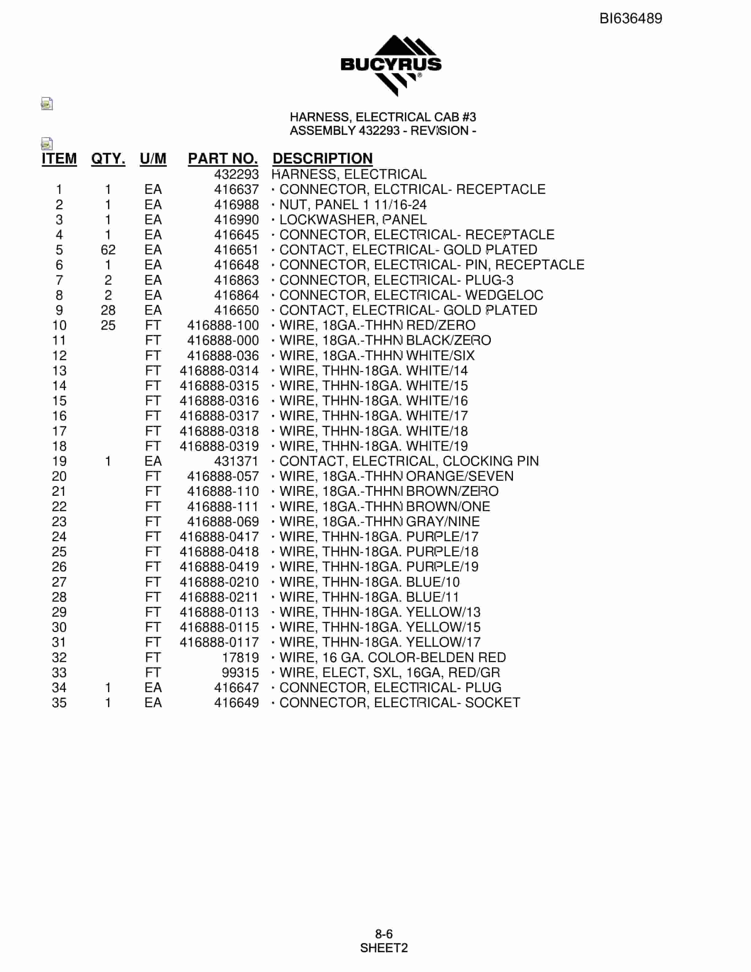 Bucyrus R30C Hydraulic Track Drill Parts Manual BI636489-4