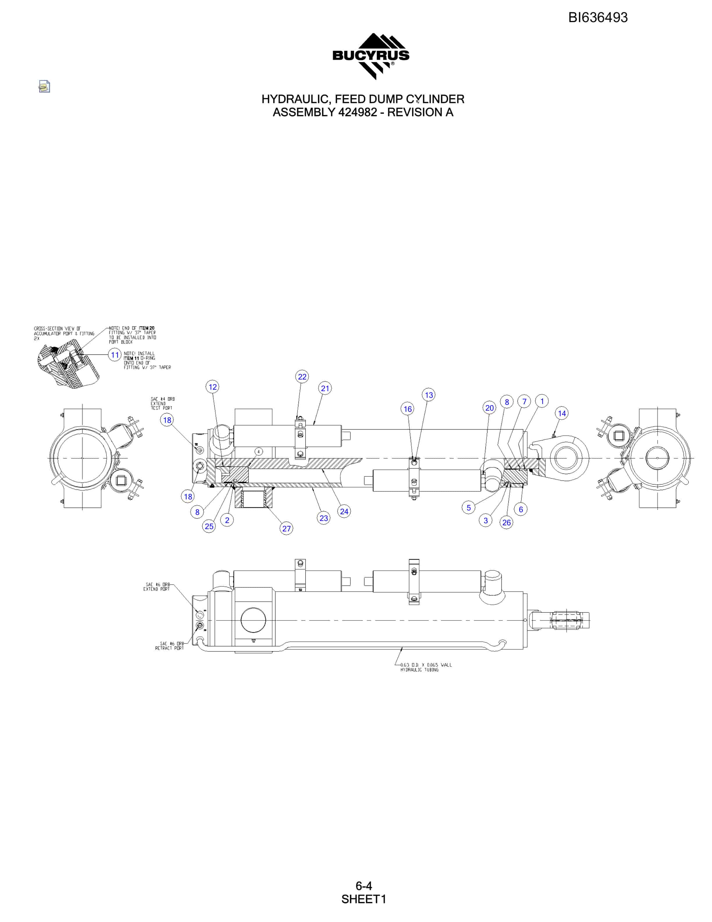 Bucyrus R30C Hydraulic Track Drill Parts Manual BI636493-2