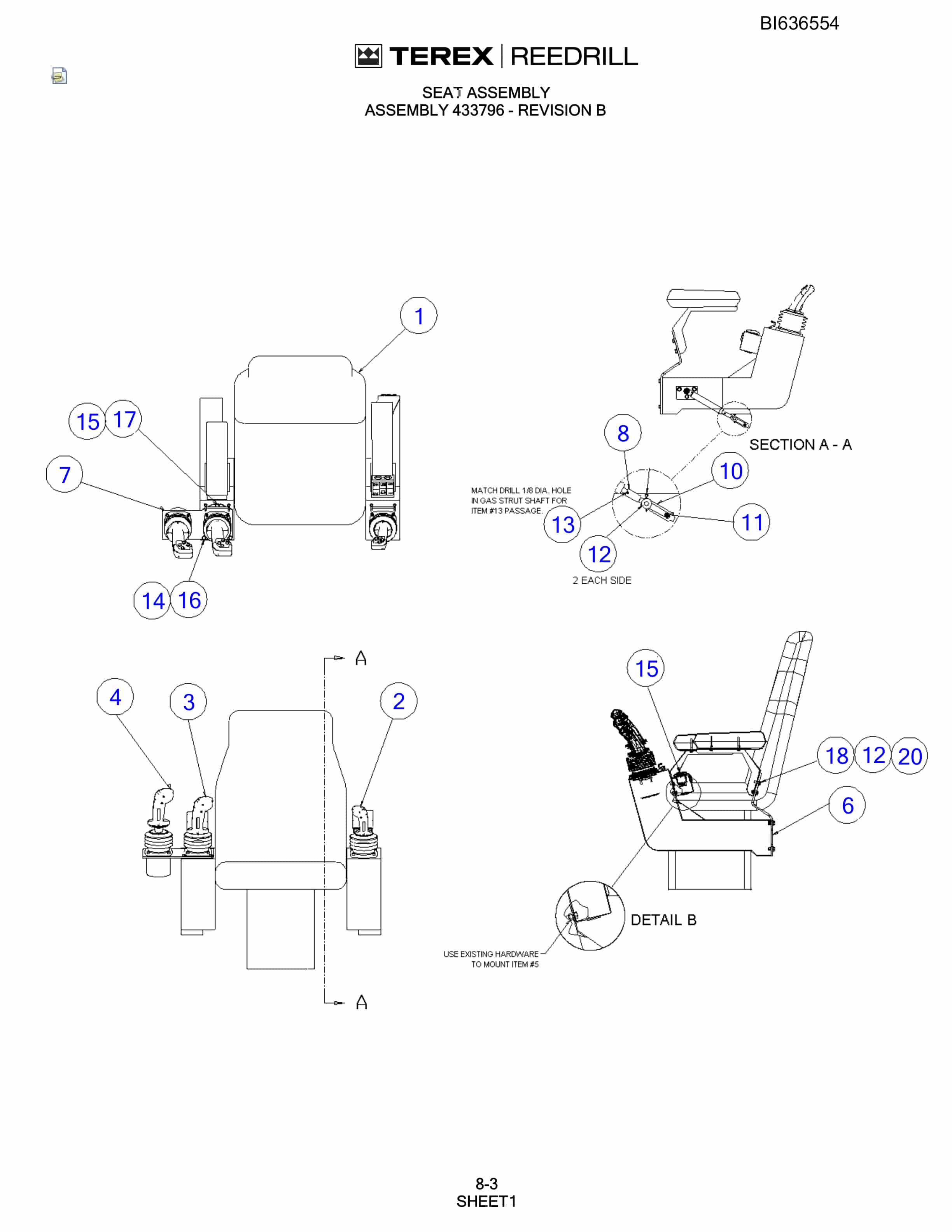 Bucyrus R30C Hydraulic Track Drill Parts Manual BI636554-4