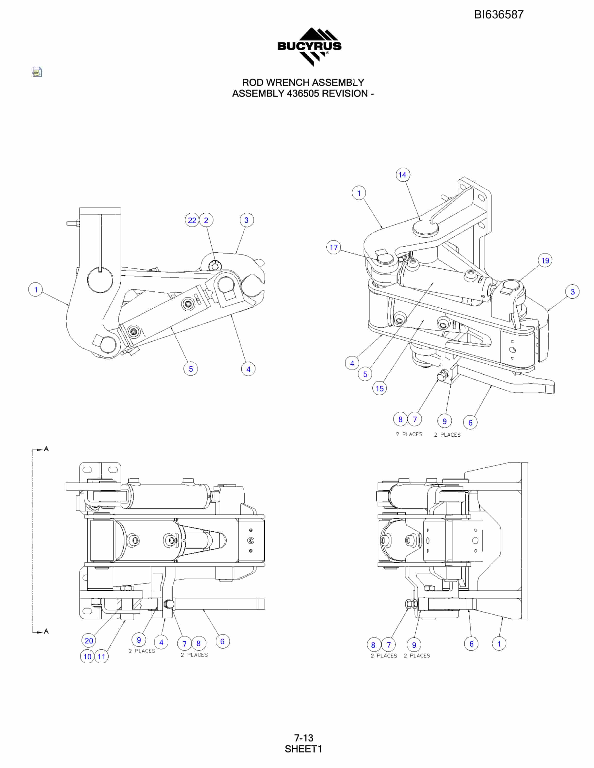 Bucyrus R30C Hydraulic Track Drill Parts Manual BI636587-3