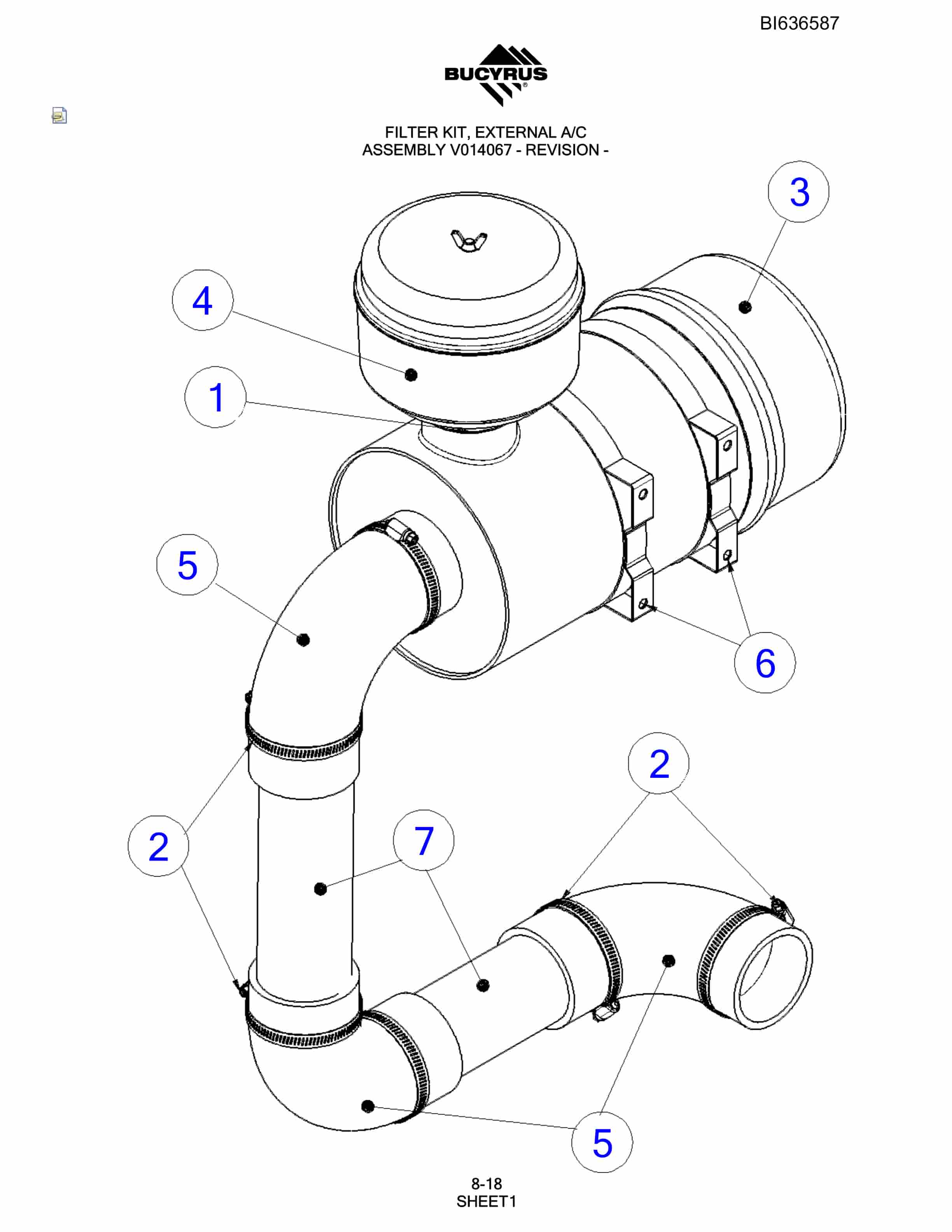 Bucyrus R30C Hydraulic Track Drill Parts Manual BI636587-5