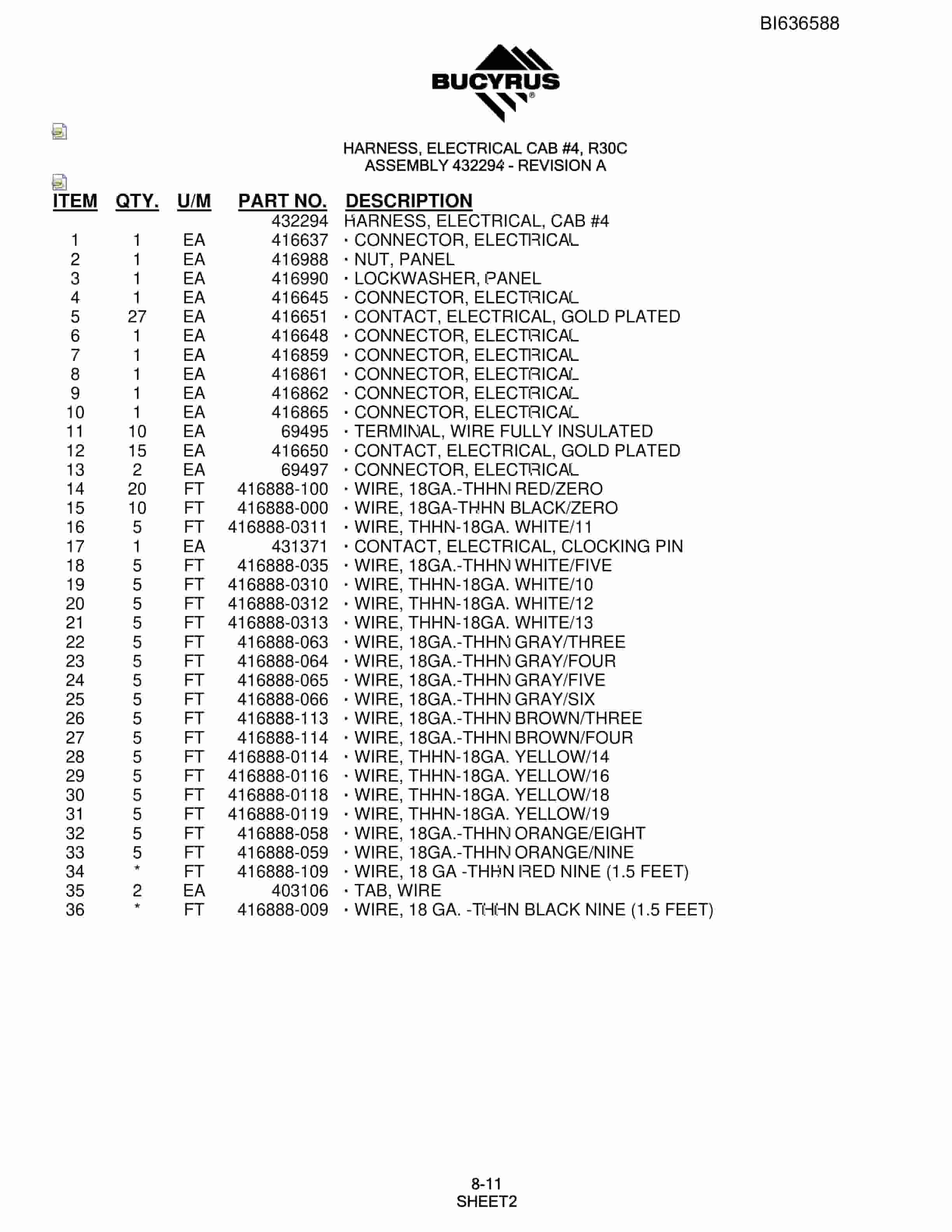 Bucyrus R30C Hydraulic Track Drill Parts Manual BI636588-4
