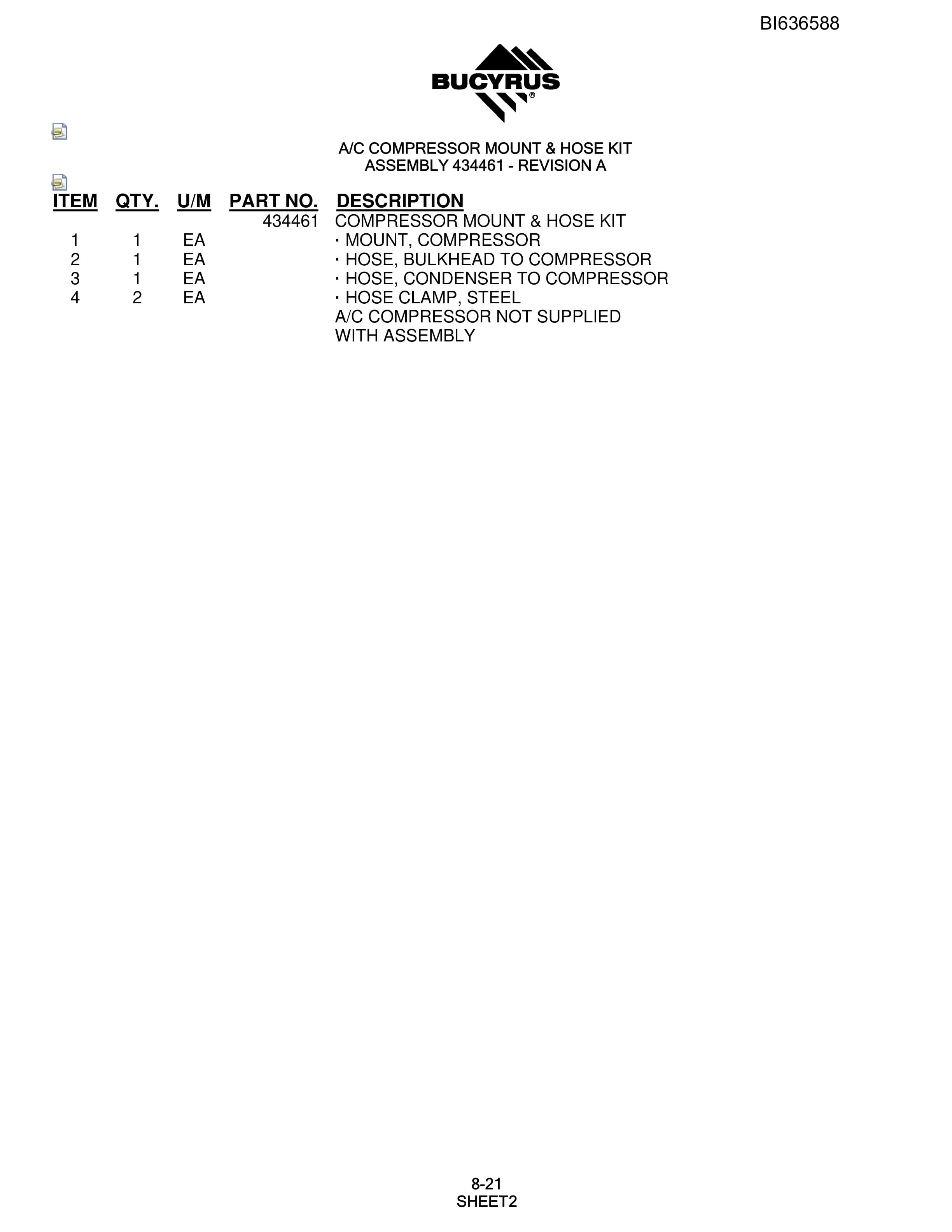 Bucyrus R30C Hydraulic Track Drill Parts Manual BI636588-5