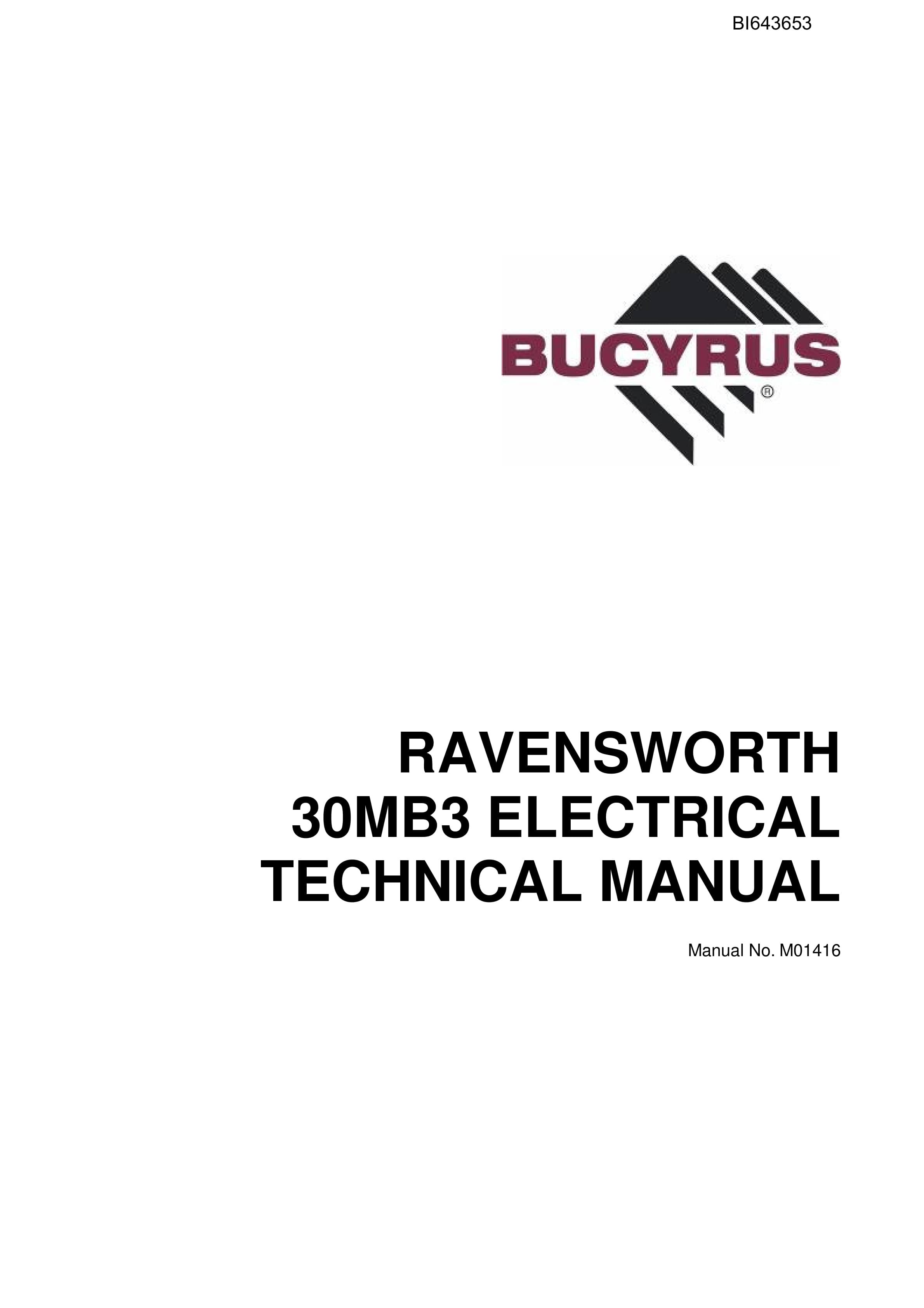 Bucyrus Ravensworth 30MB3 Electrical Technical Manual BI643653