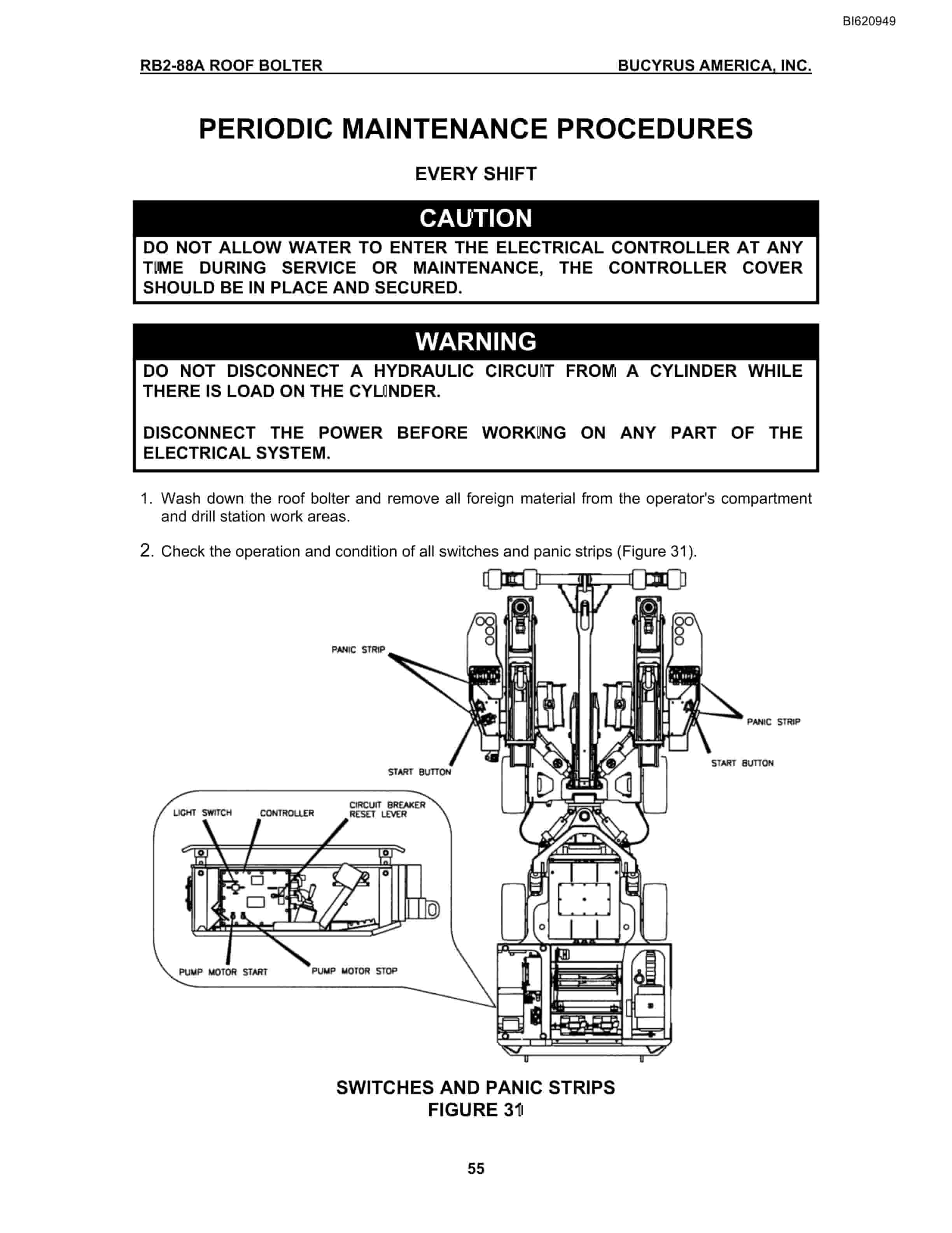 Bucyrus RB2-88A Roof Bolter Operation Manual BI620949-5