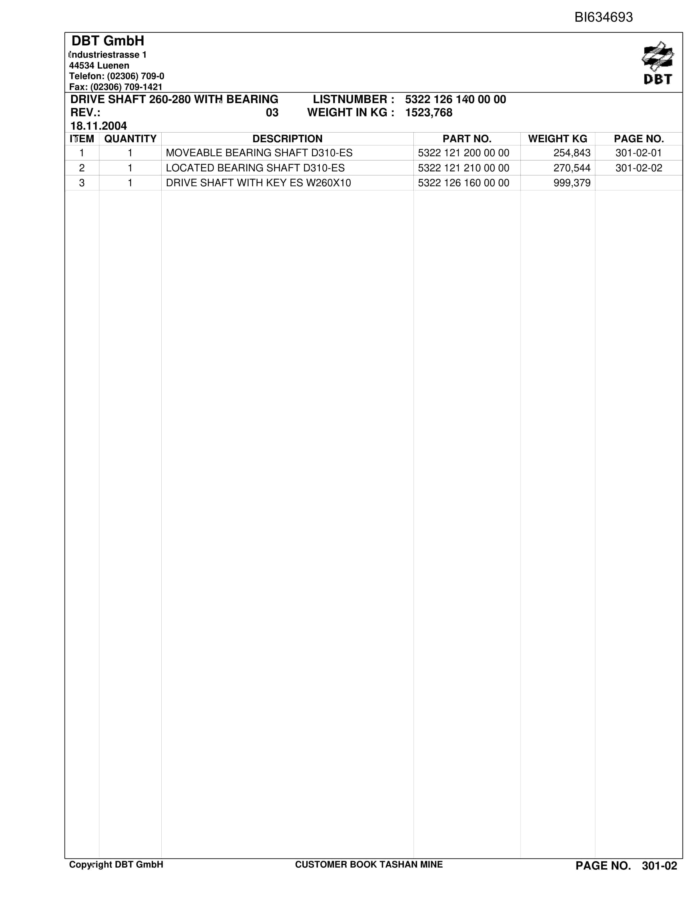 Bucyrus RC-AFC PF 6-1342 Parts Catalog BI634693-3