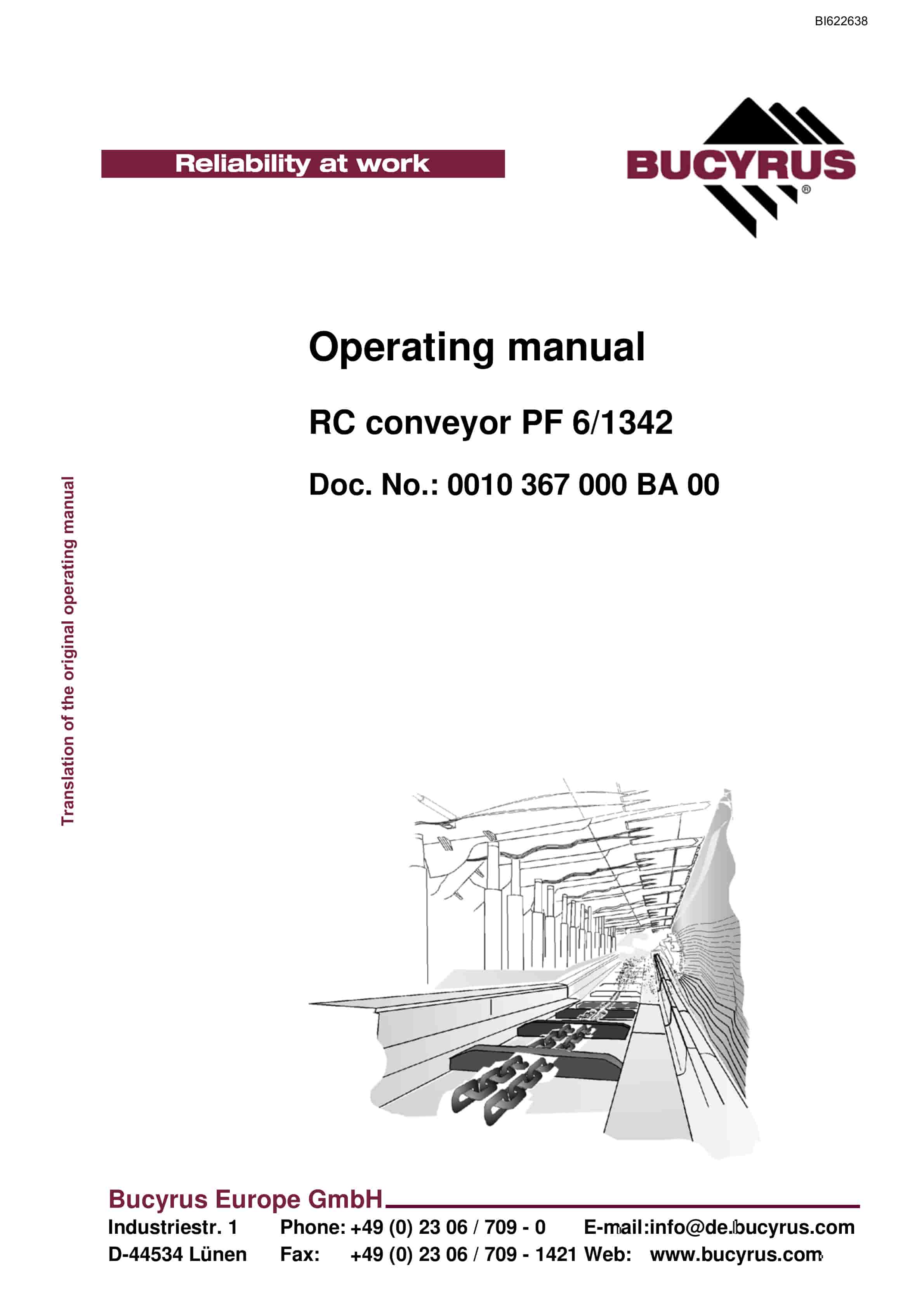 Bucyrus RC Conveyor PF 6-1342 Operating Manual BI622638