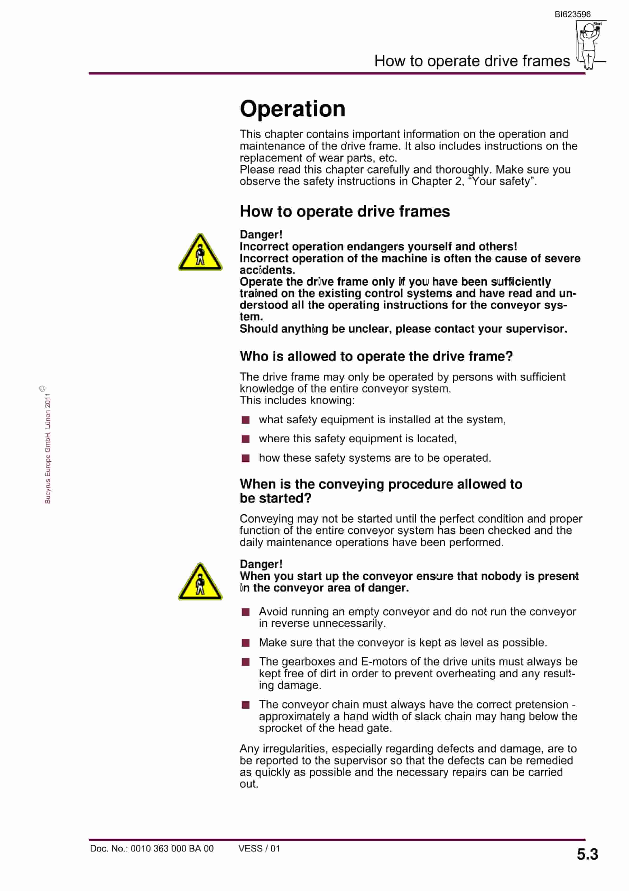 Bucyrus RC Conveyor PF 6-1342 Operating Manual BI623596-3