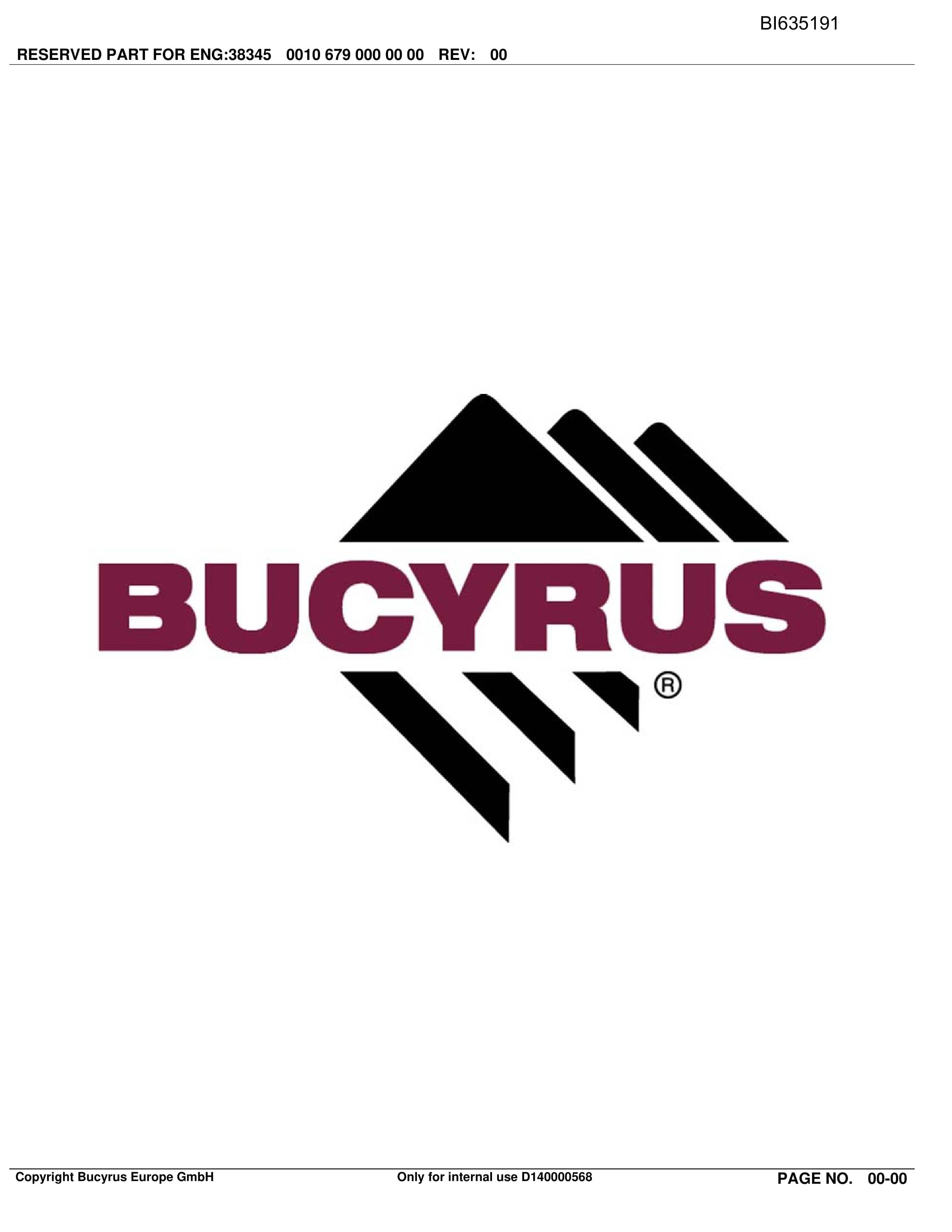 Bucyrus Reserved Part For ENG Parts Catalog BI635191