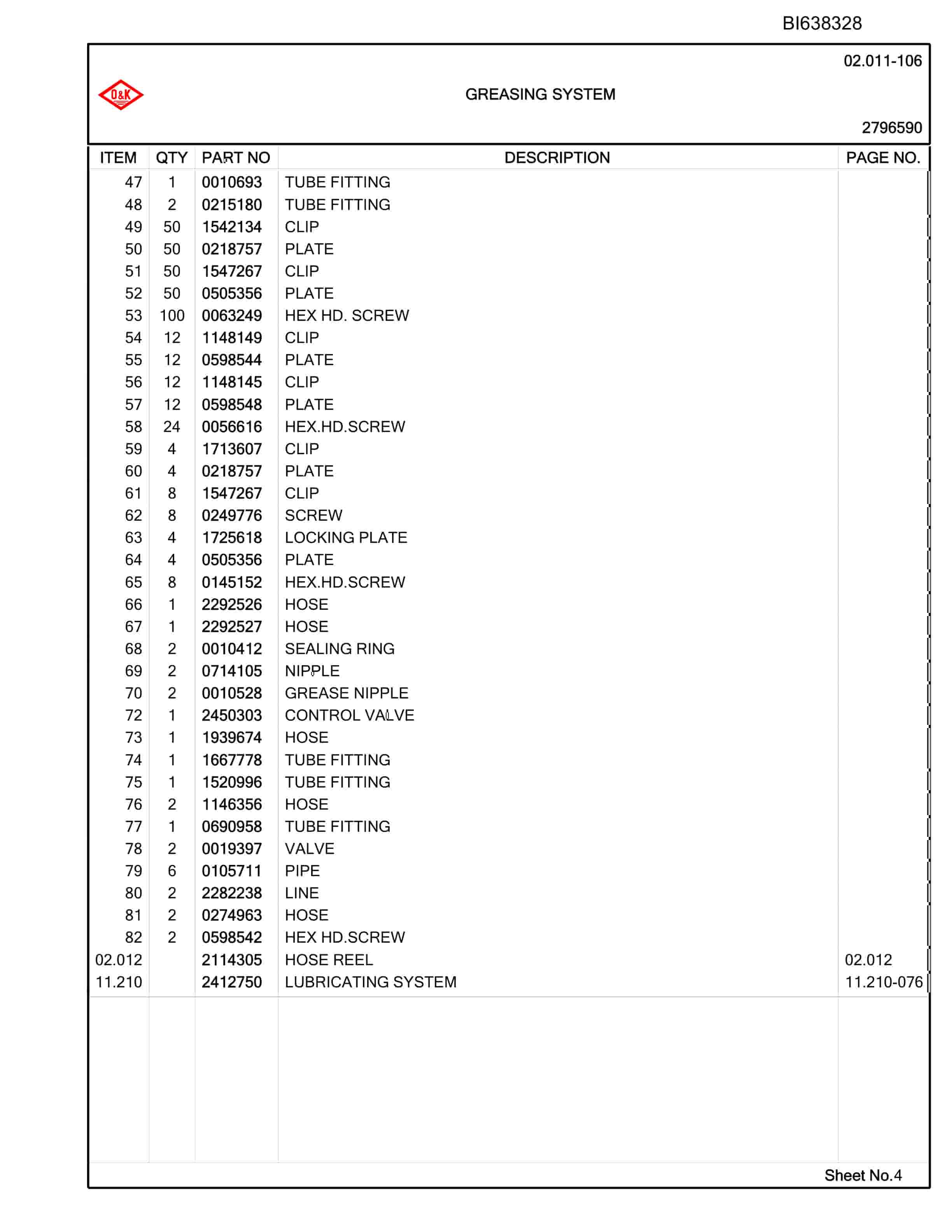 Bucyrus RH120C Hydraulic Excavator Parts Catalog BI638328 5 Bucyrus RH120C Hydraulic Excavator Parts Catalog BI638328 - Image 5