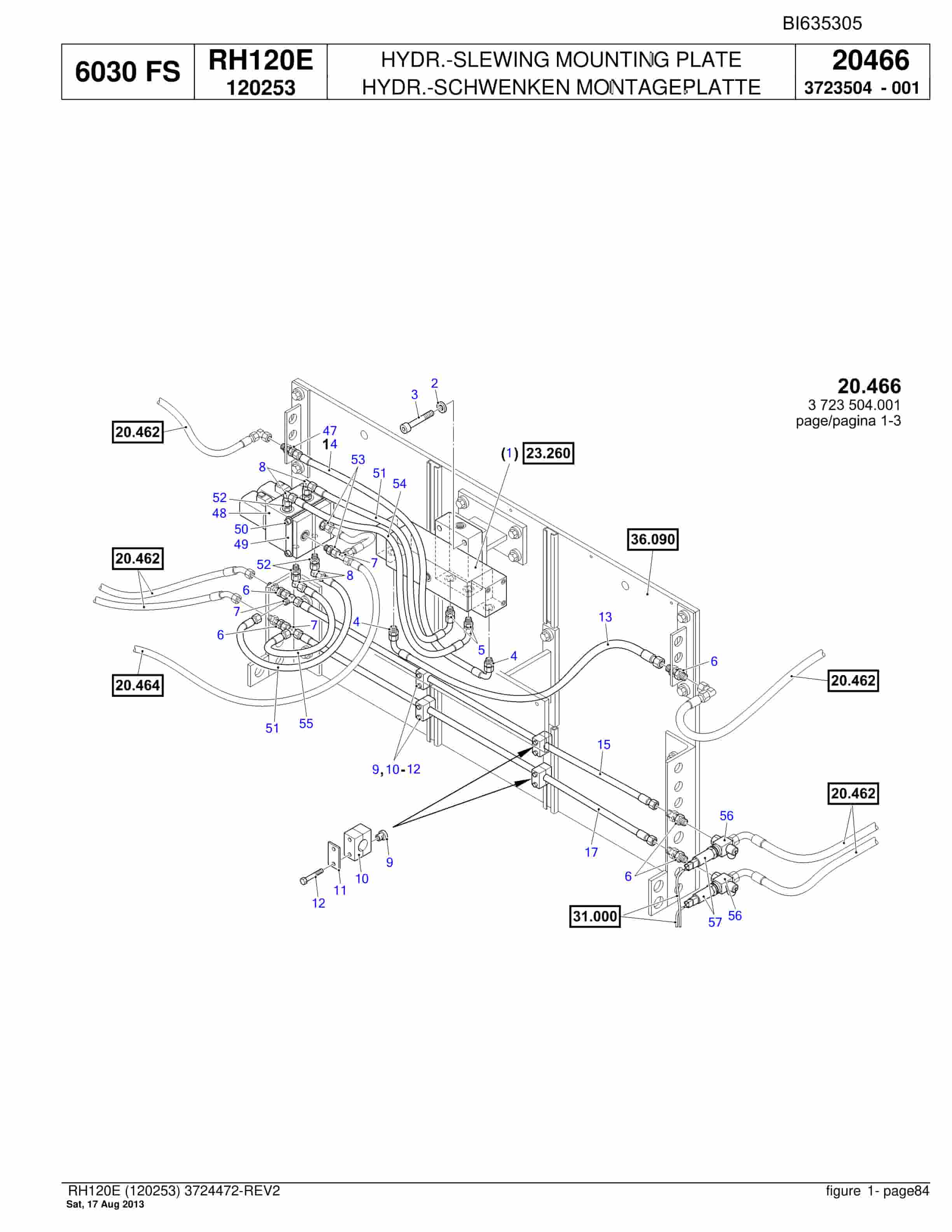 Bucyrus RH120E Hydraulic Excavator Parts Catalog BI635305-2