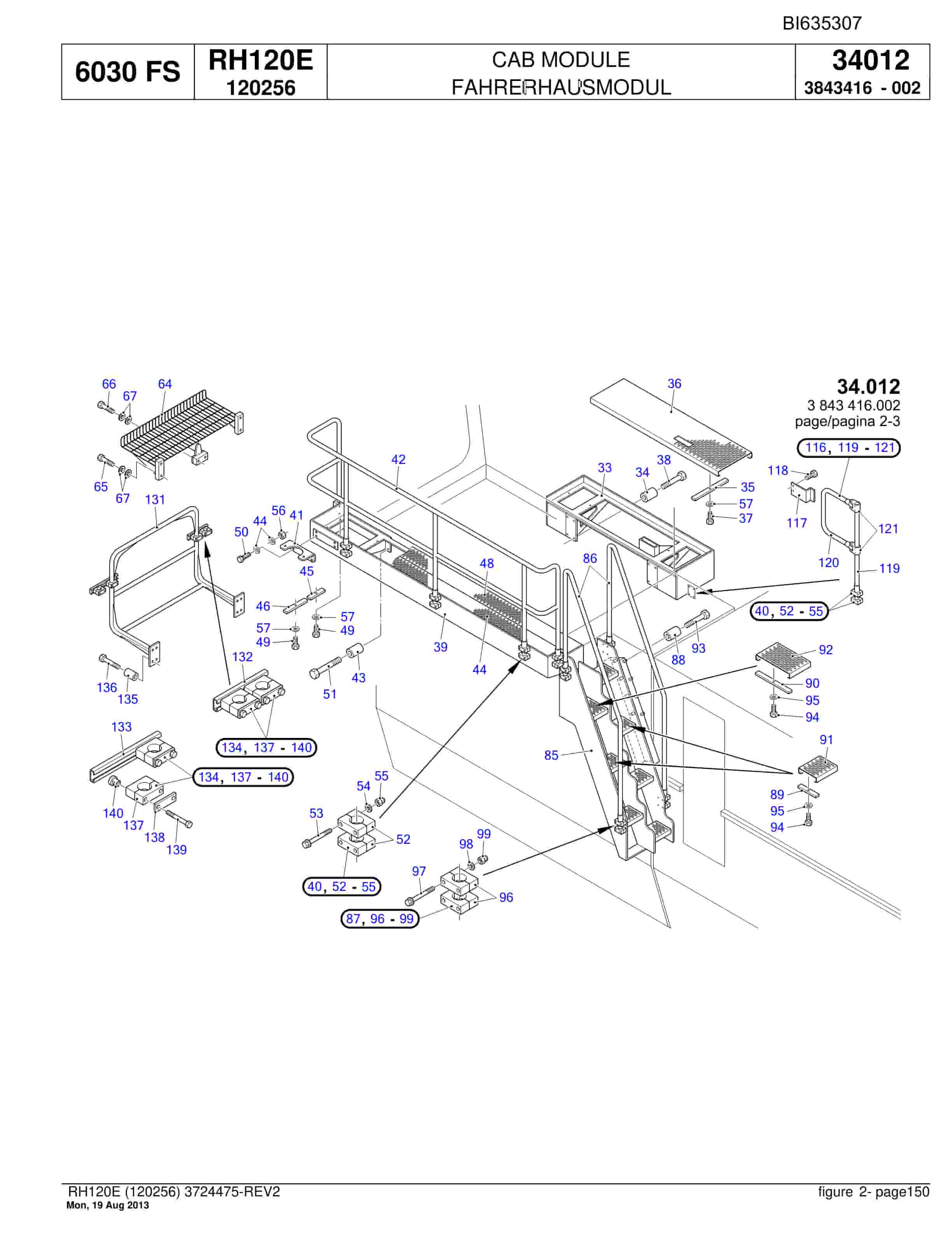 Bucyrus RH120E Hydraulic Excavator Parts Catalog BI635307-5