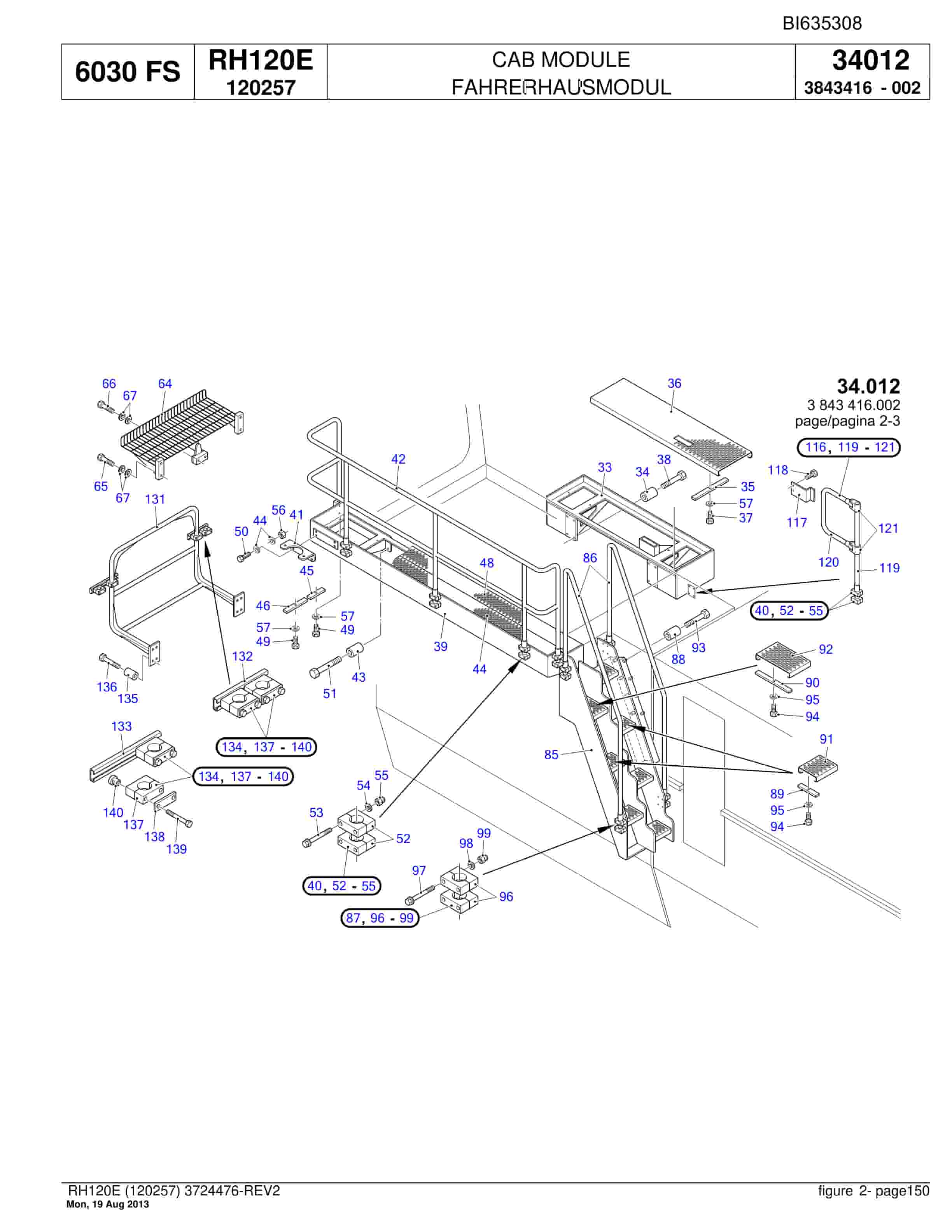 Bucyrus RH120E Hydraulic Excavator Parts Catalog BI635308-5