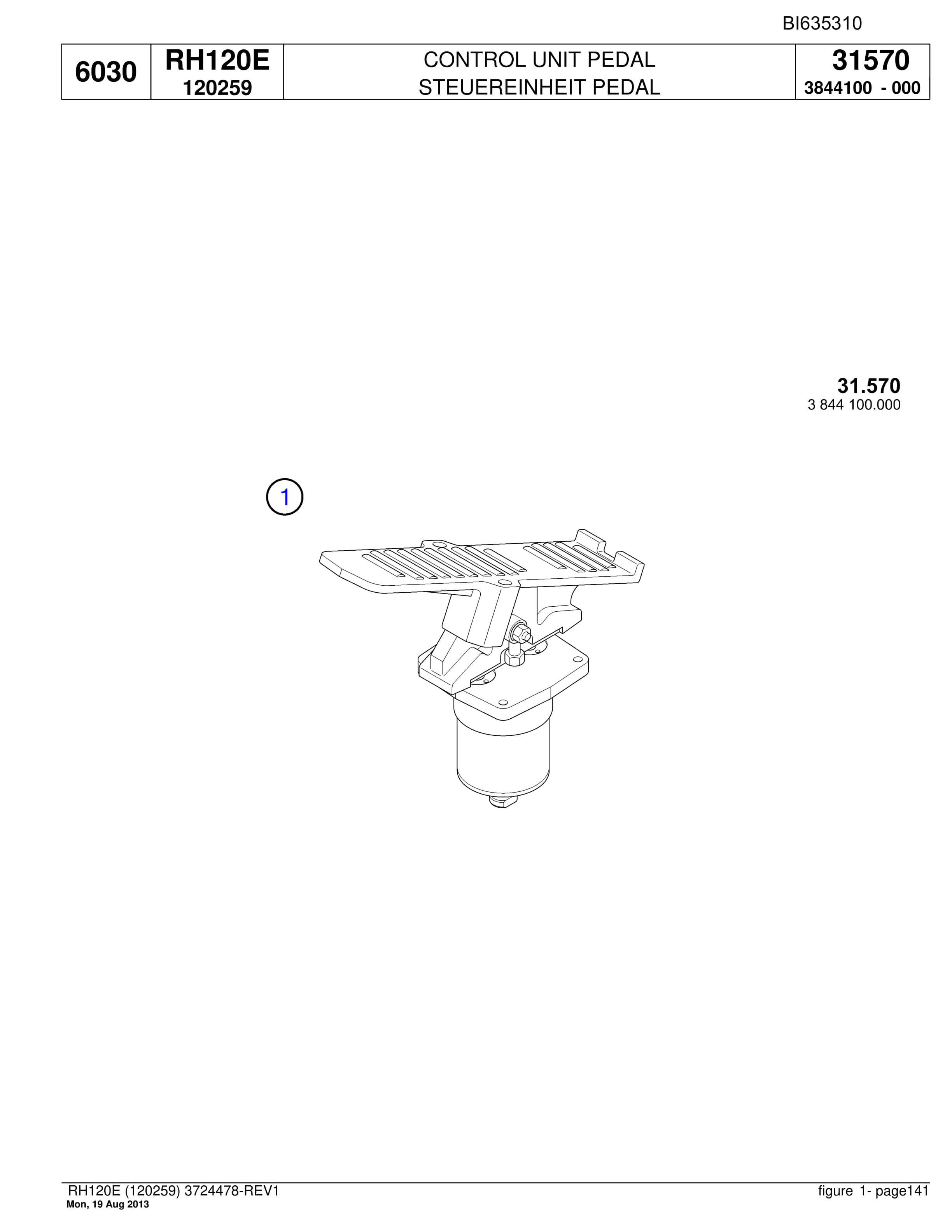 Bucyrus RH120E Hydraulic Excavator Parts Catalog BI635310-5