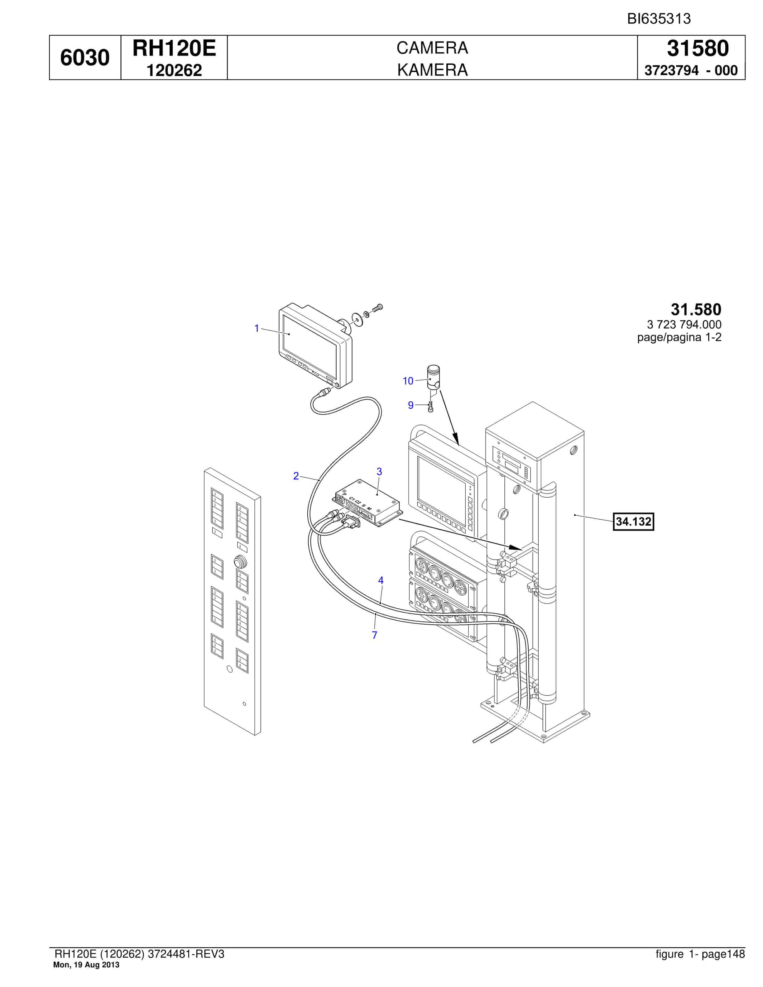 Bucyrus RH120E Hydraulic Excavator Parts Catalog BI635313-5