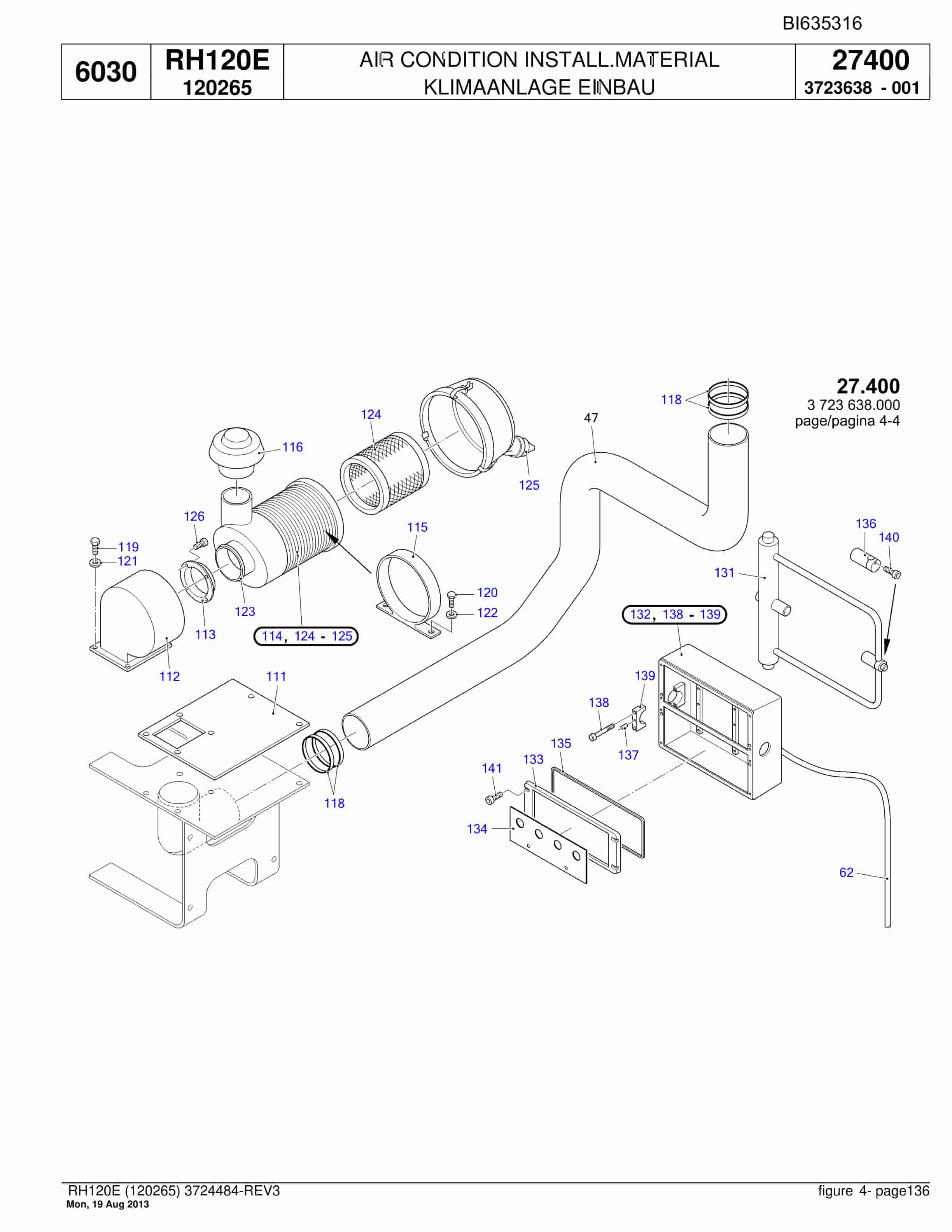 Bucyrus RH120E Hydraulic Excavator Parts Catalog BI635316-4