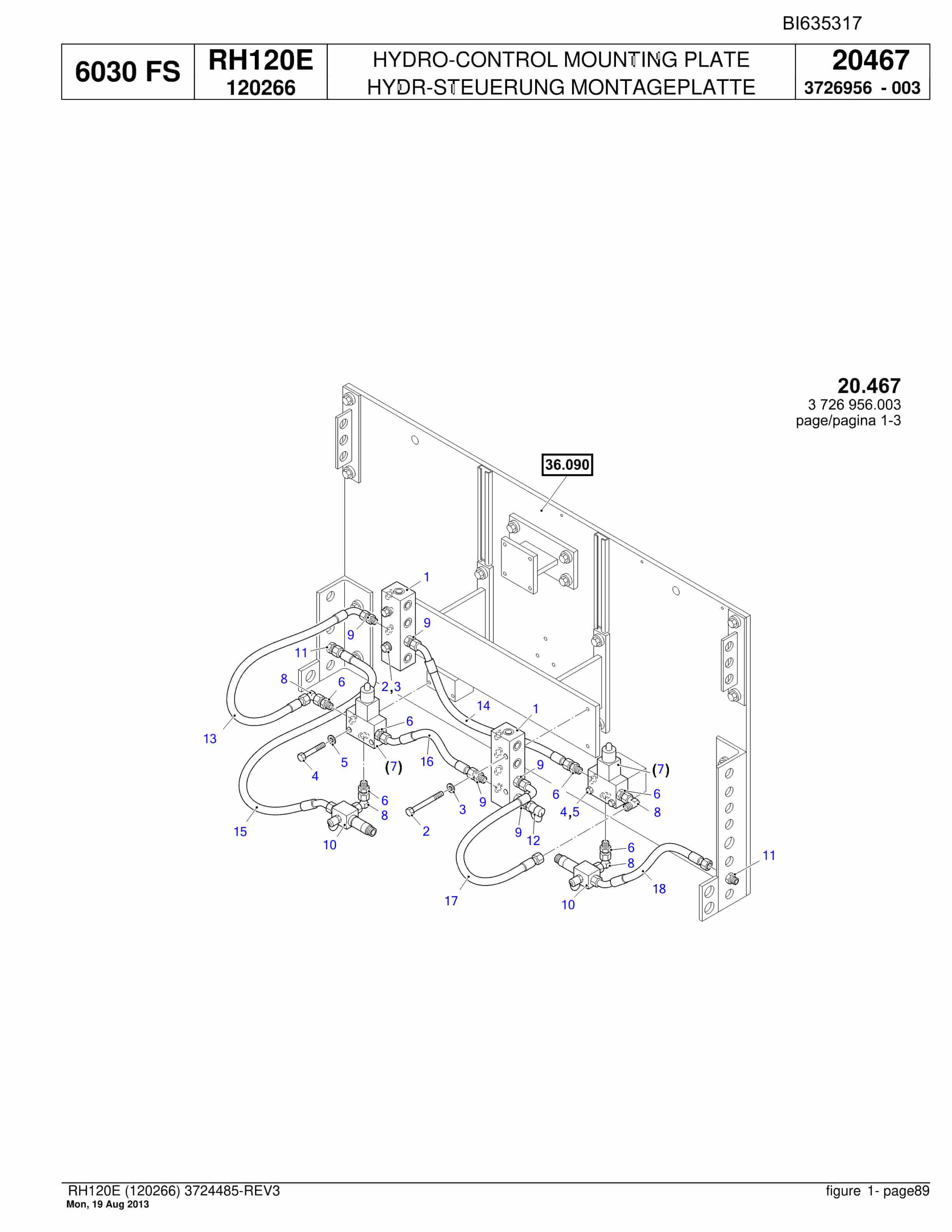 Bucyrus RH120E Hydraulic Excavator Parts Catalog BI635317-2