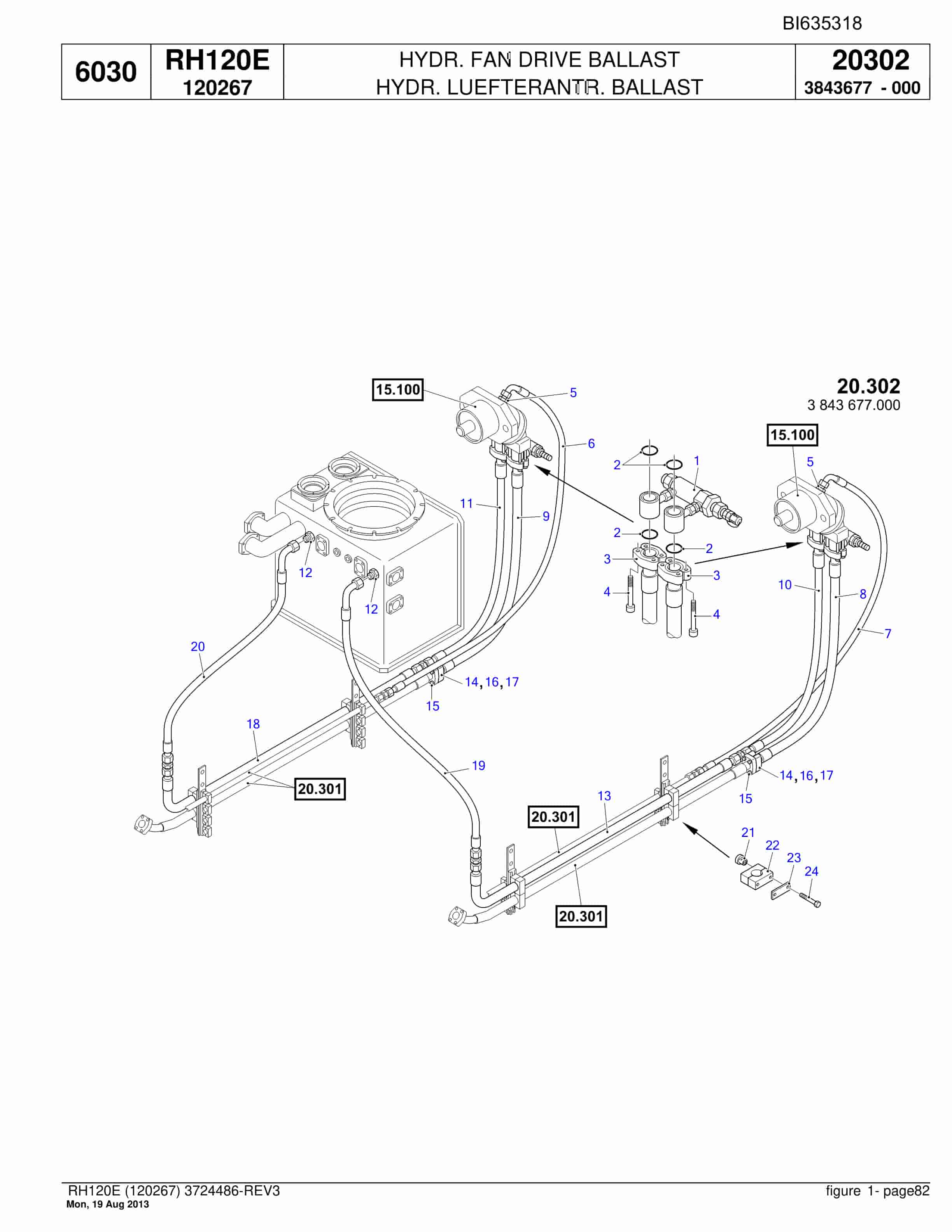 Bucyrus RH120E Hydraulic Excavator Parts Catalog BI635318-2