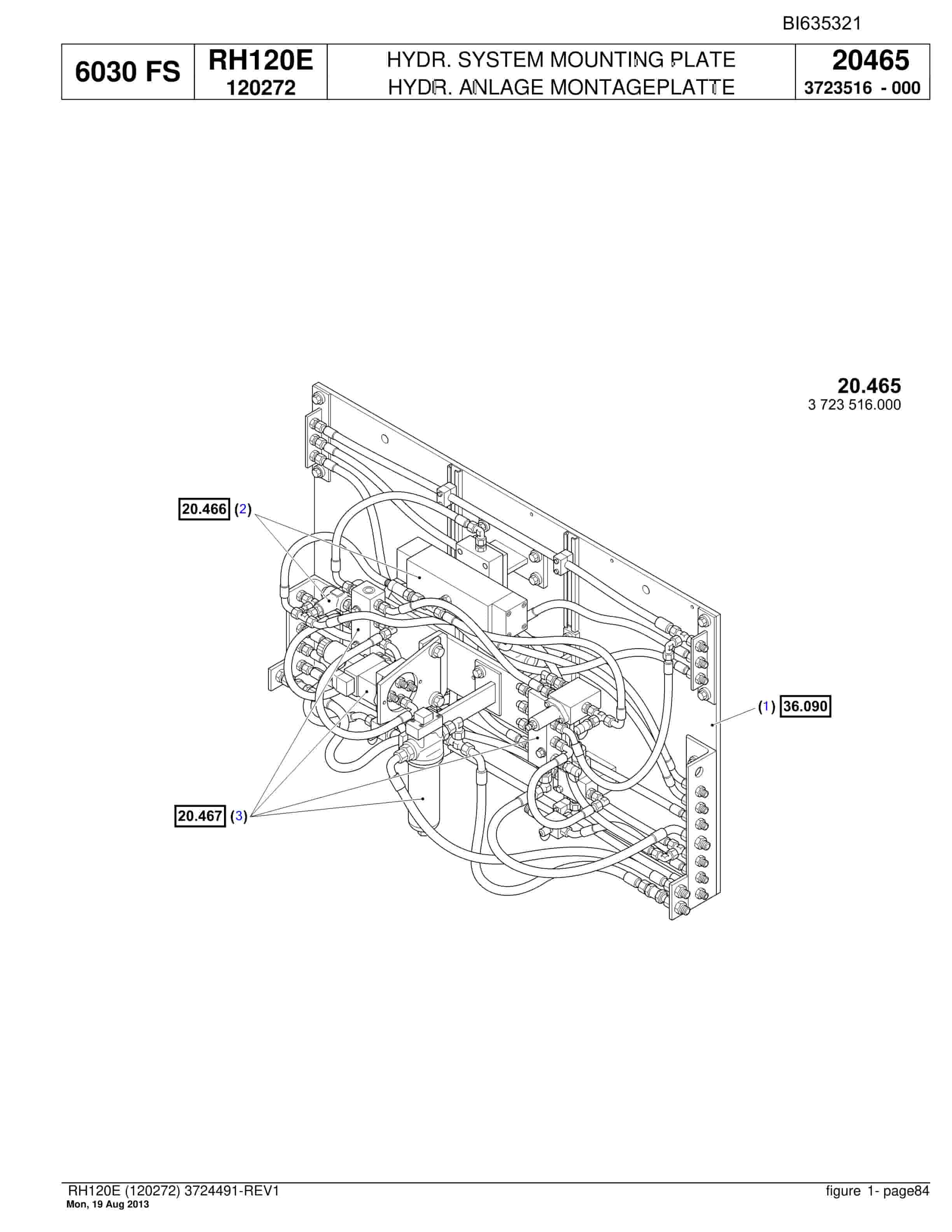 Bucyrus RH120E Hydraulic Excavator Parts Catalog BI635321-2