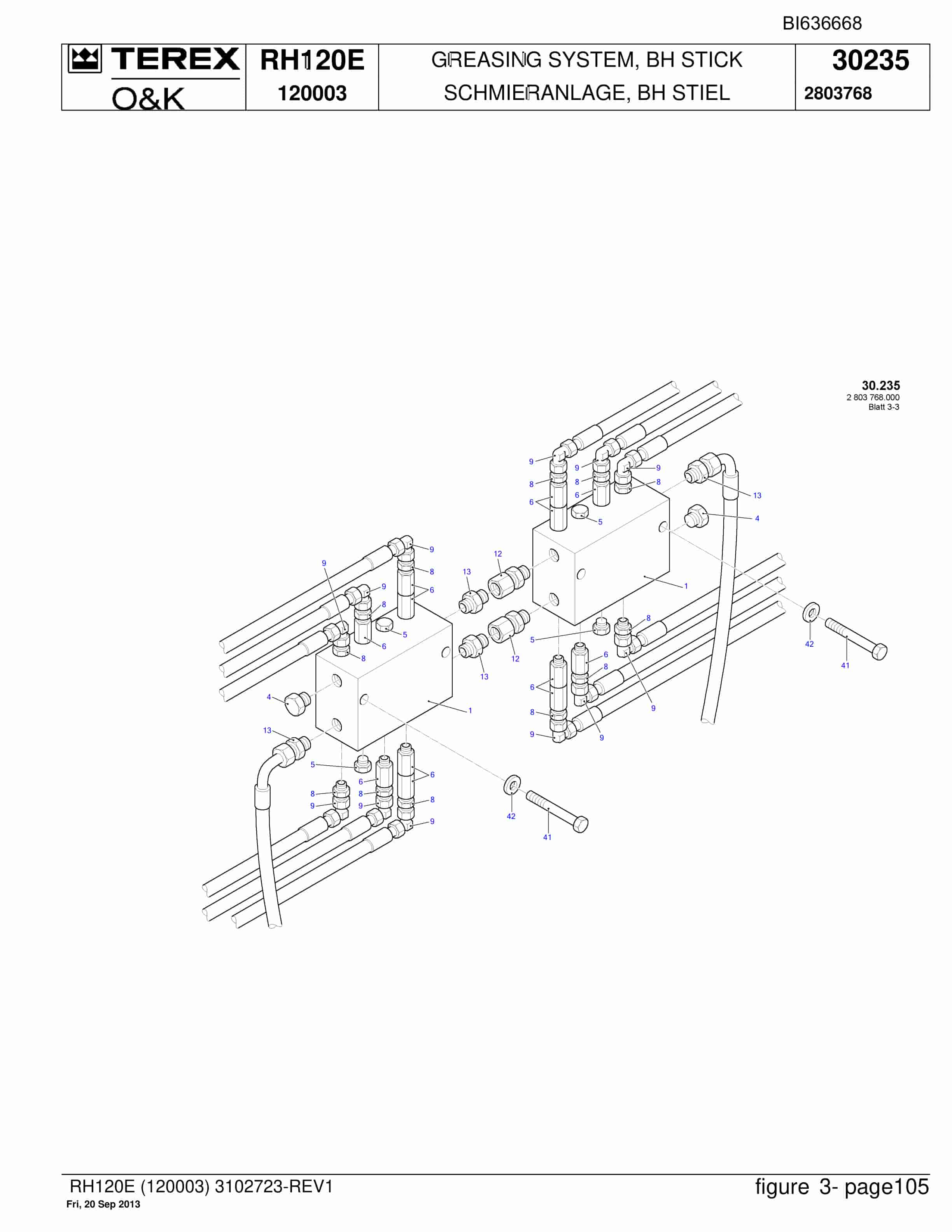 Bucyrus RH120E Hydraulic Excavator Parts Catalog BI636668-4