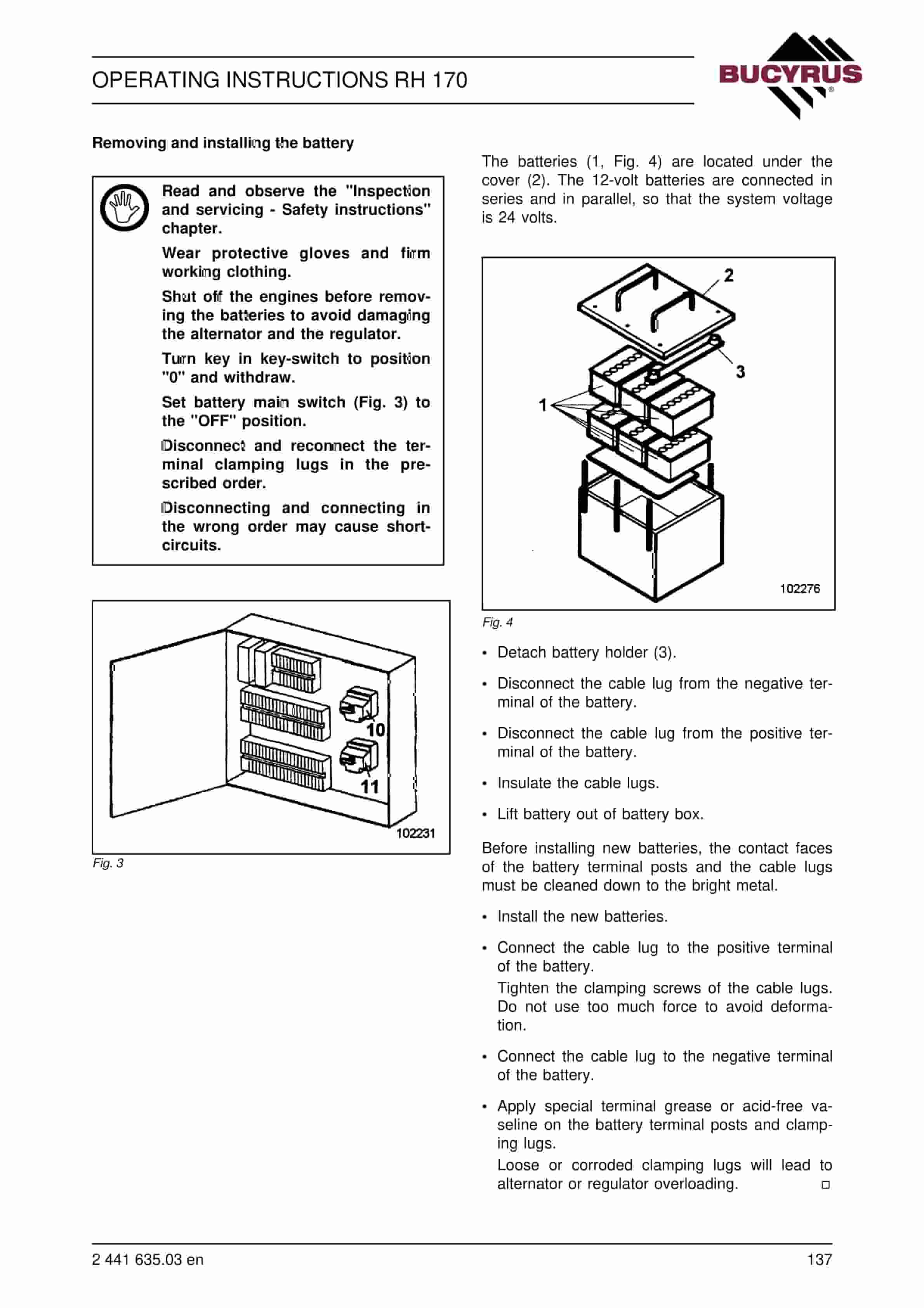 Bucyrus RH170 Hydraulic Excavator Operating Instructions 2441635-3