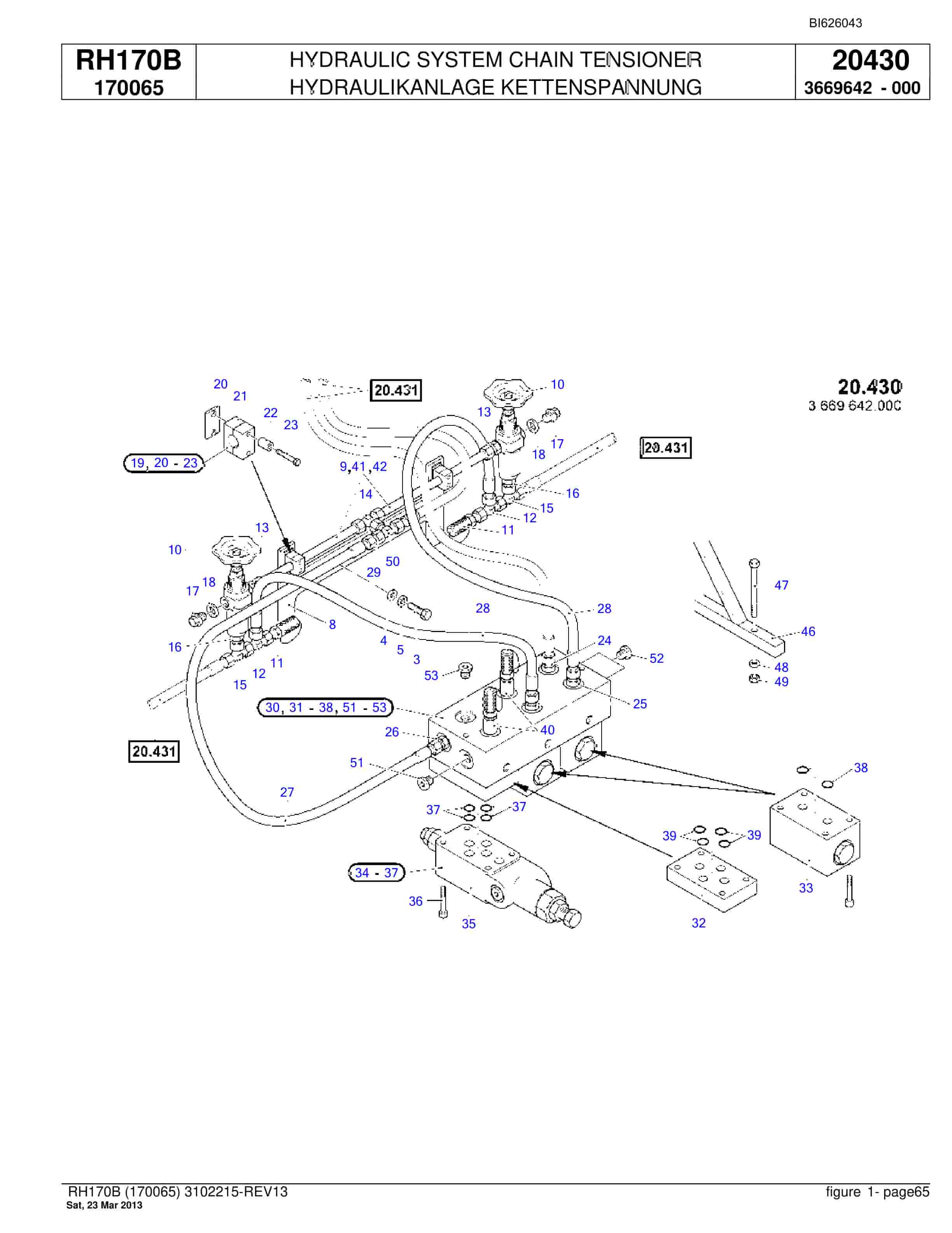 Bucyrus RH170B Hydraulic Excavator Parts Catalog BI626043-2