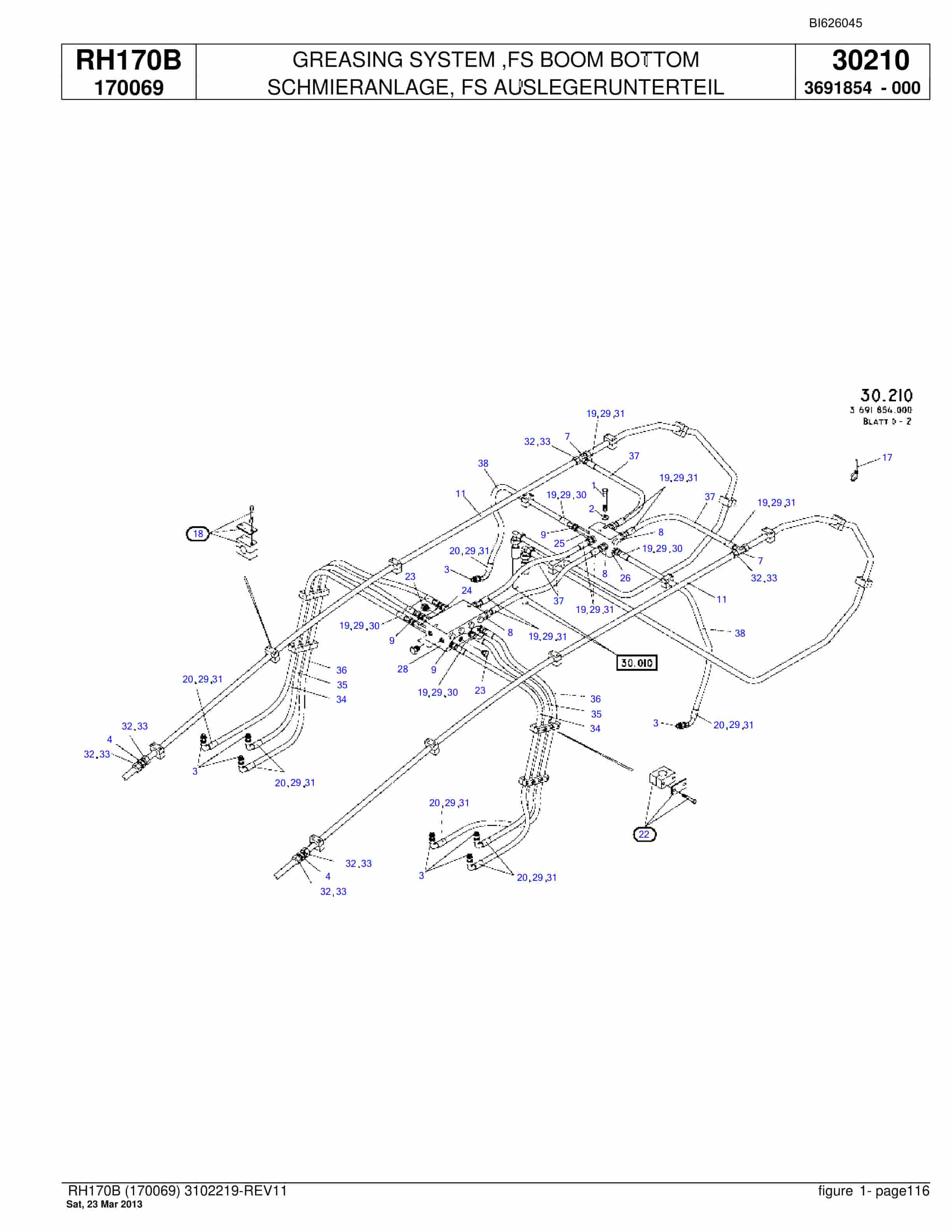 Bucyrus RH170B Hydraulic Excavator Parts Catalog BI626045-4