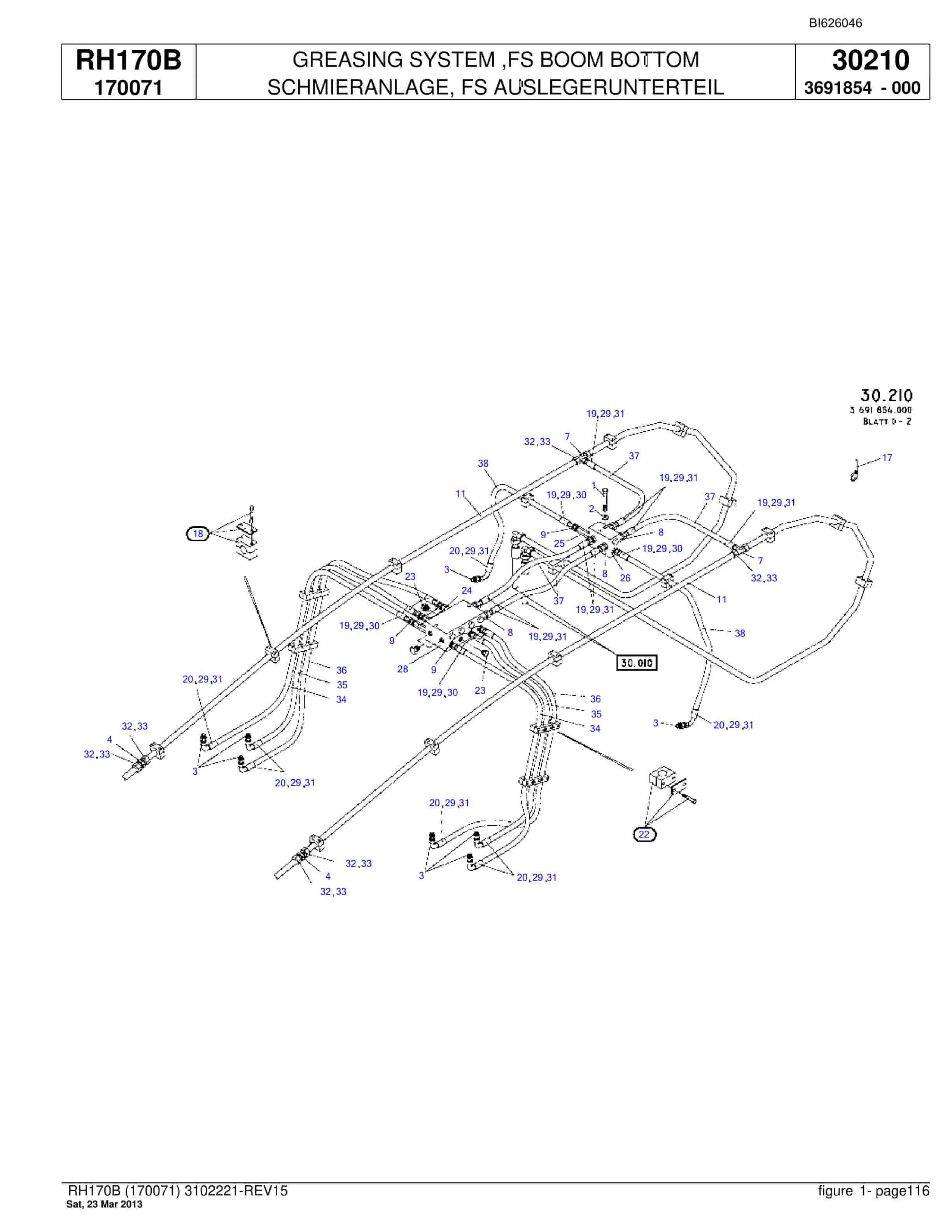 Bucyrus RH170B Hydraulic Excavator Parts Catalog BI626046-4
