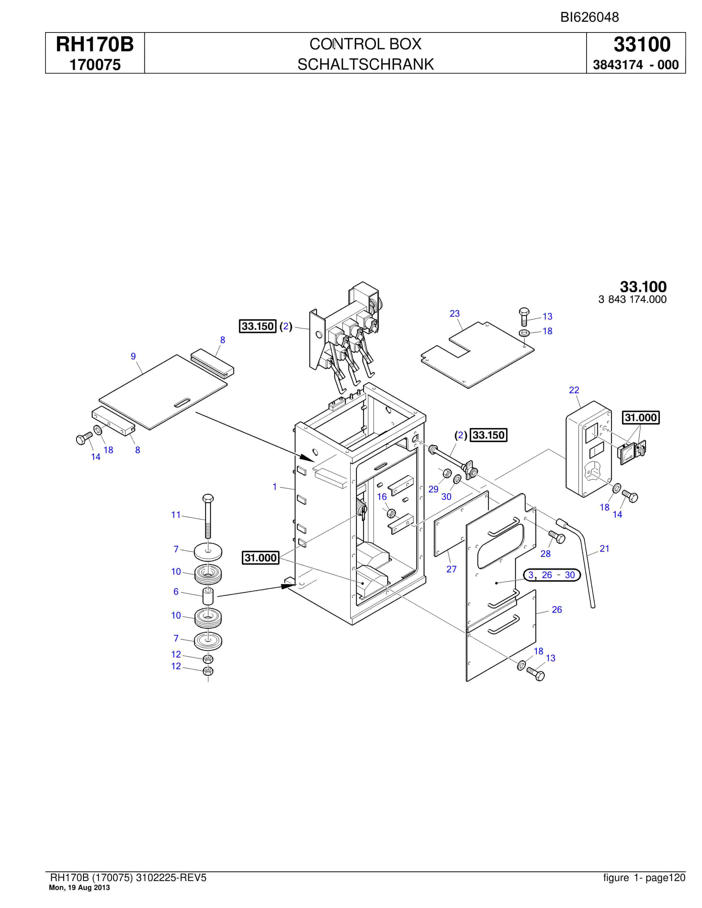 Bucyrus RH170B Hydraulic Excavator Parts Catalog BI626048-4