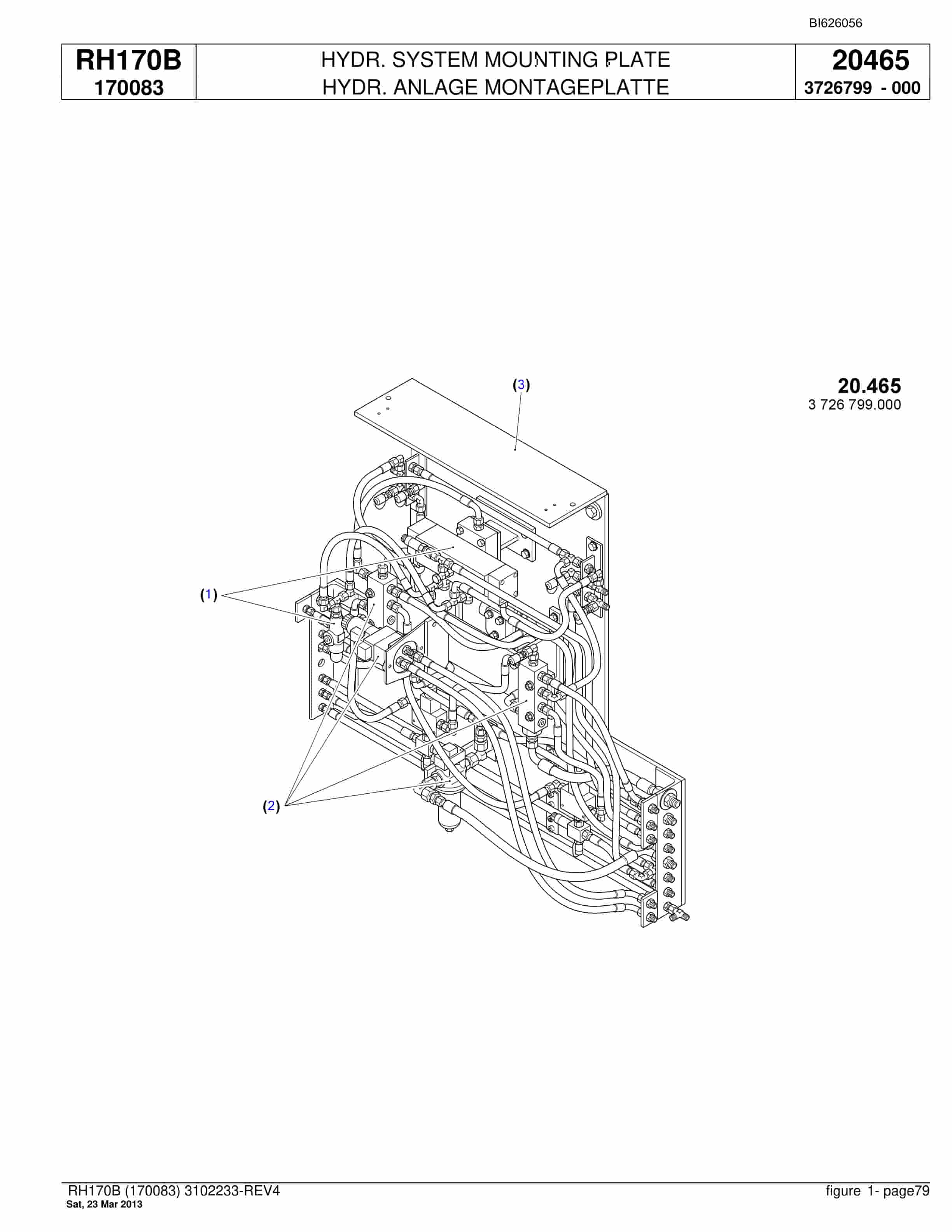 Bucyrus RH170B Hydraulic Excavator Parts Catalog BI626056-2