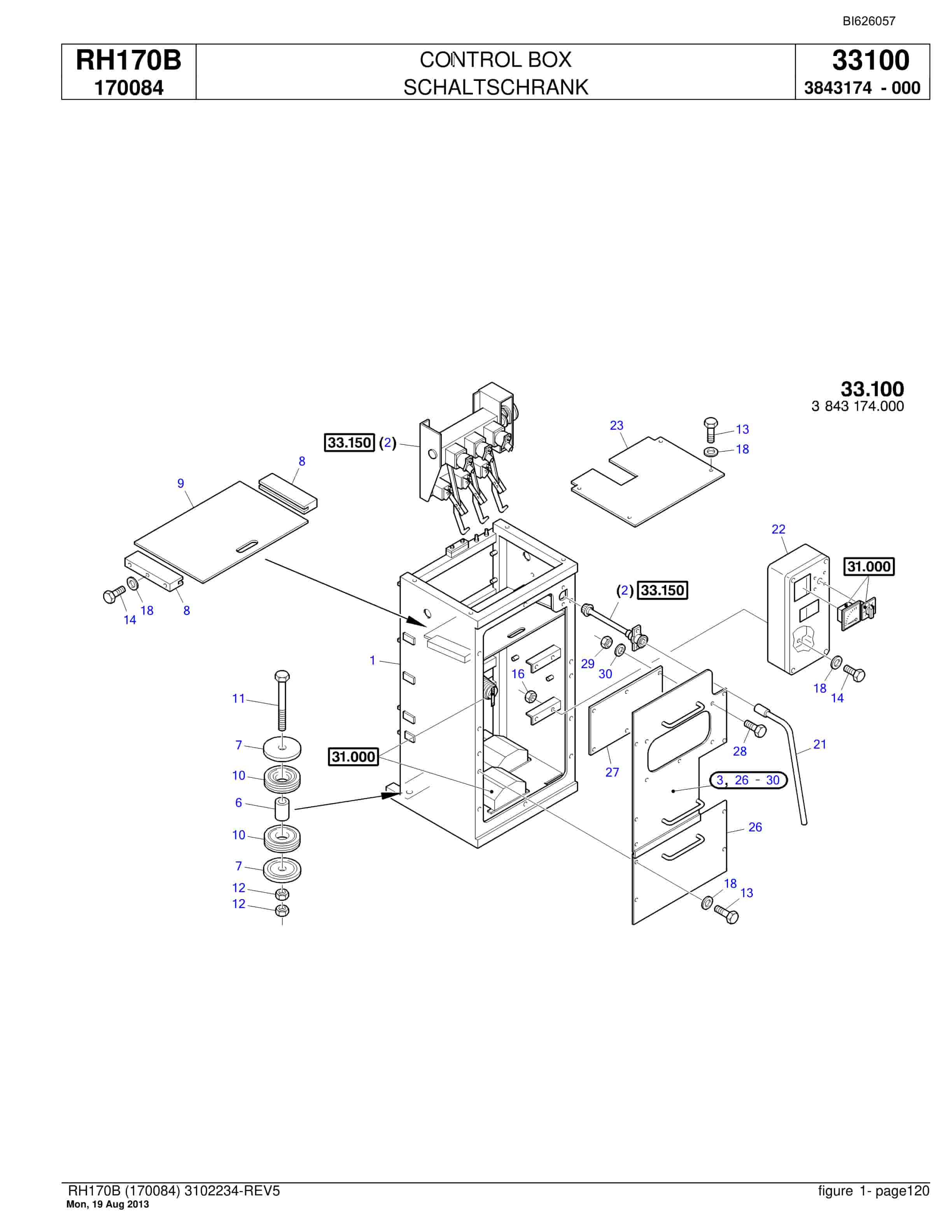 Bucyrus RH170B Hydraulic Excavator Parts Catalog BI626057-4