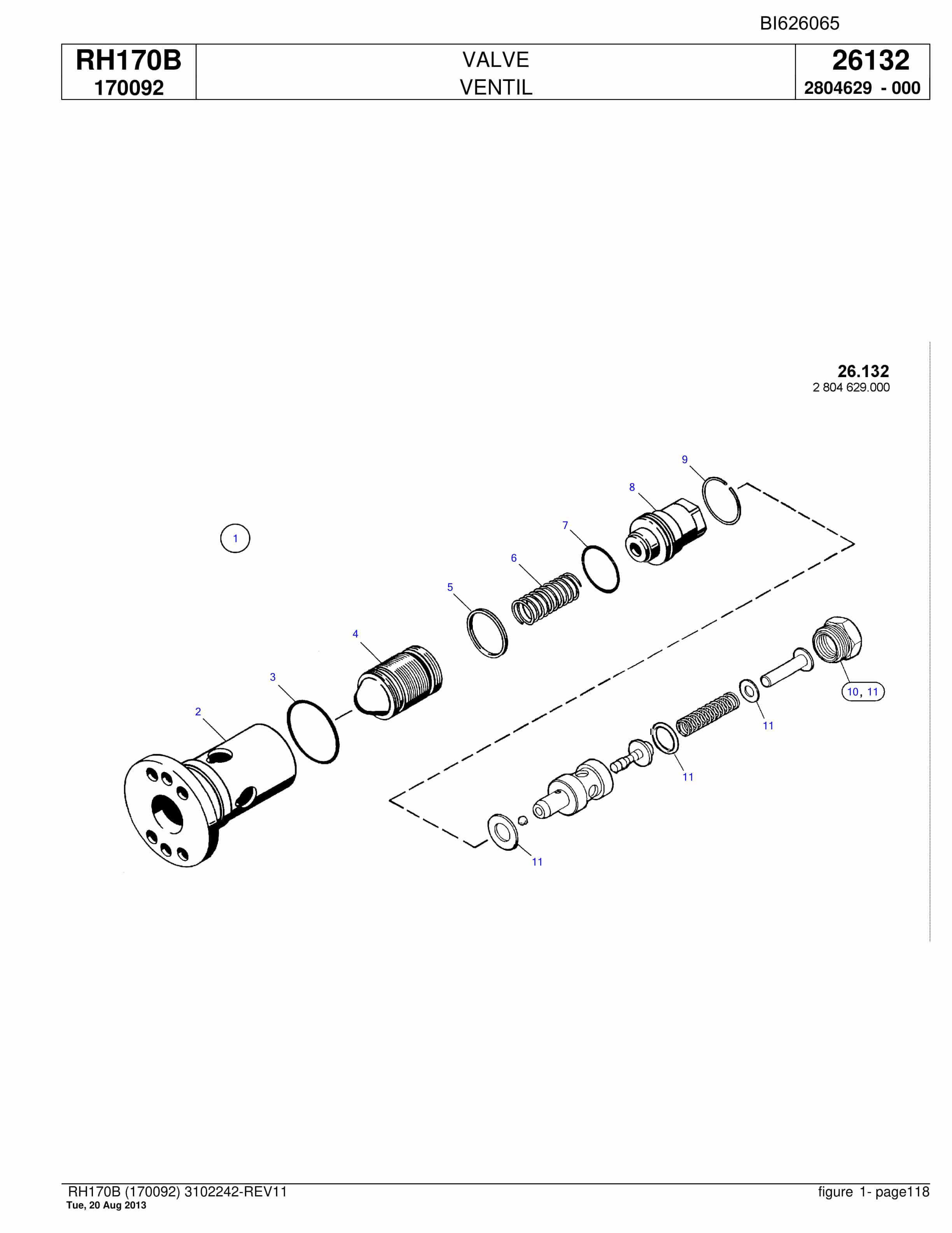 Bucyrus RH170B Hydraulic Excavator Parts Catalog BI626065-3
