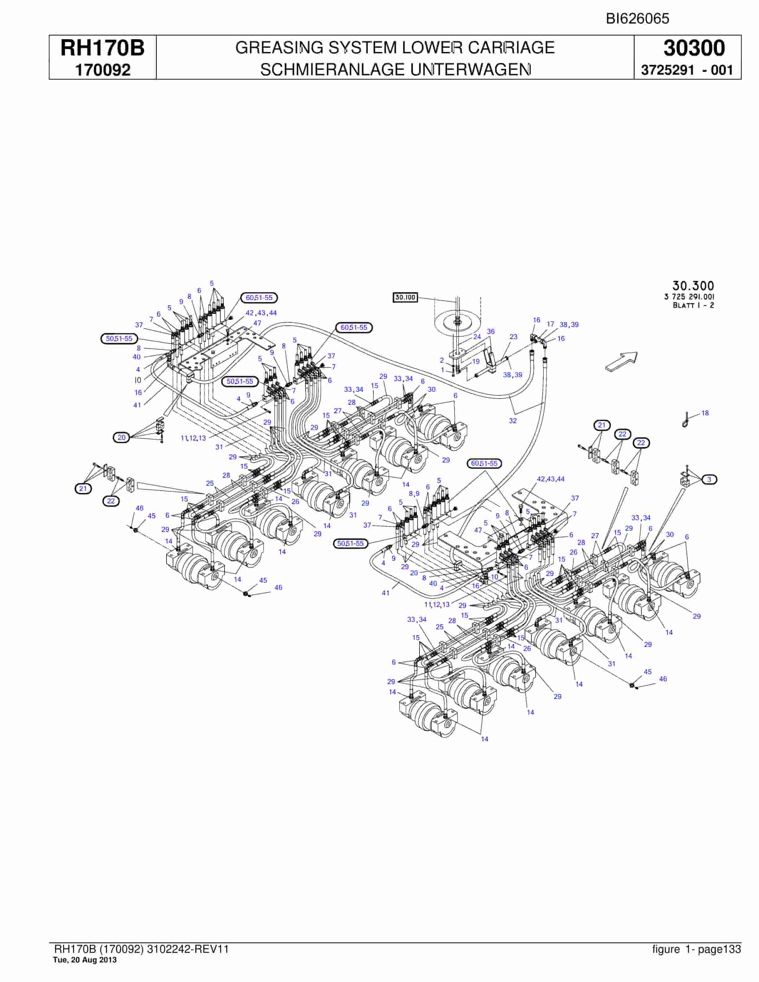 Bucyrus RH170B Hydraulic Excavator Parts Catalog BI626065-4